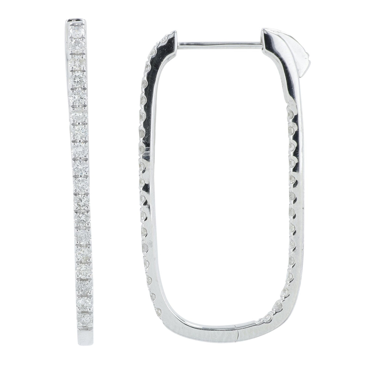 14K 1 CT Diamond Inside-Out Oval Hoops<p><strong>More Colors Available</p></strong>
