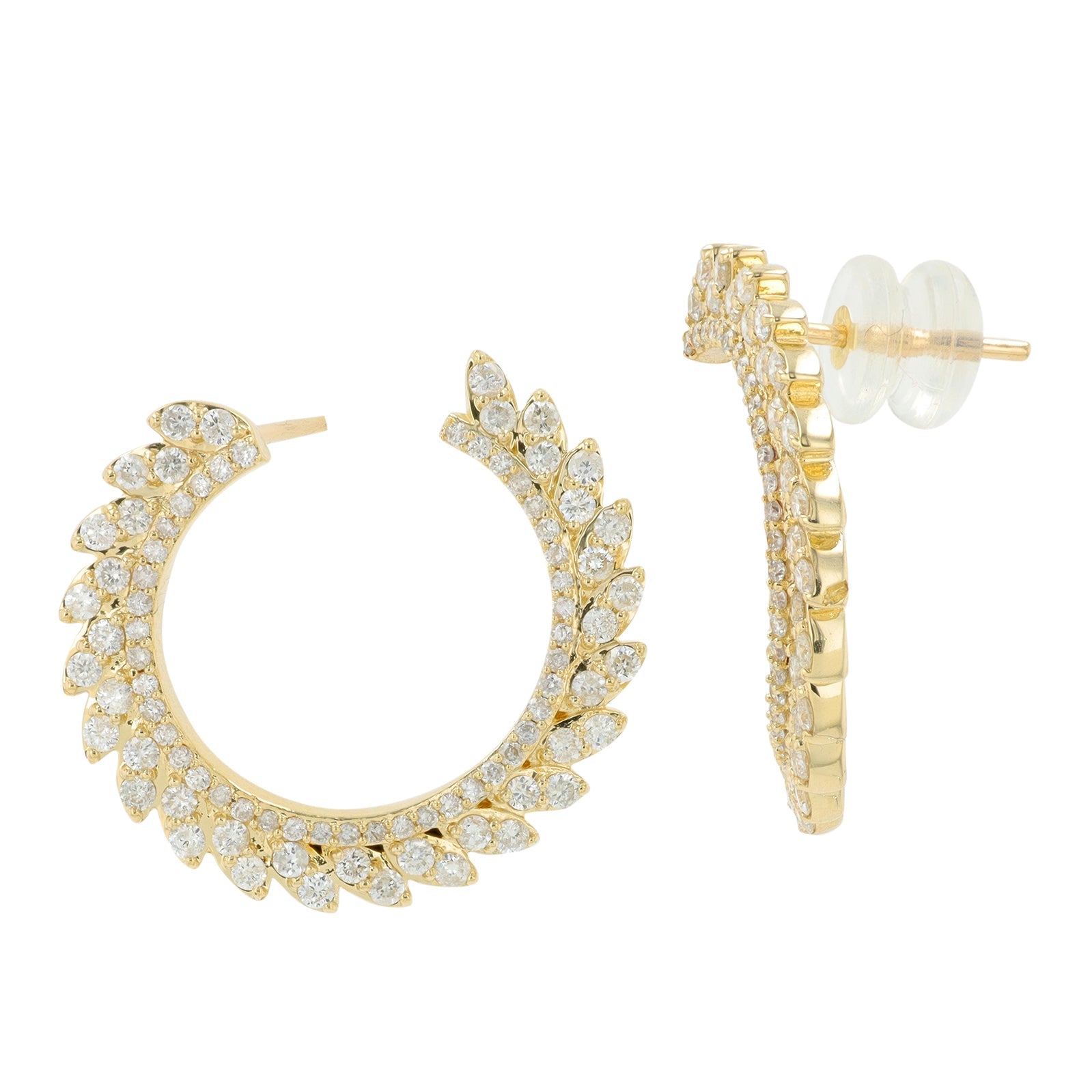 14K YG 1 CT Diamond Earrings