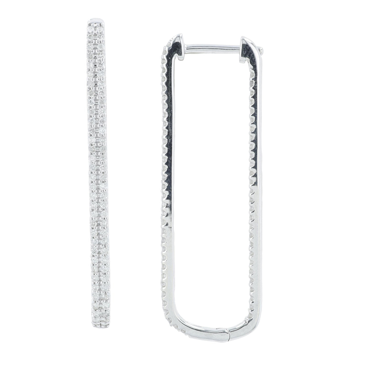 14K 1 CT Diamond Inside-Out Oval Hoops<p><strong>More Colors Available</p></strong>