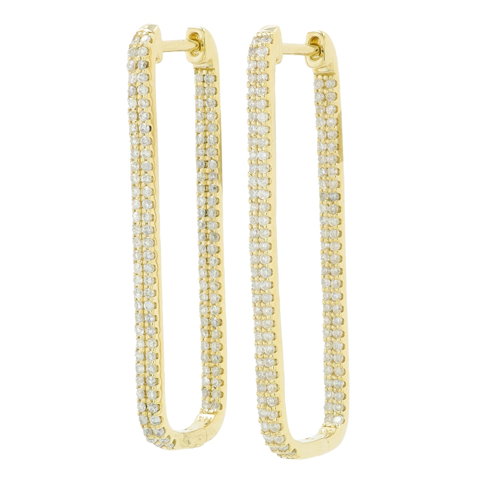 14K 1 CT Diamond Inside-Out Oval Hoops<p><strong>More Colors Available</p></strong>