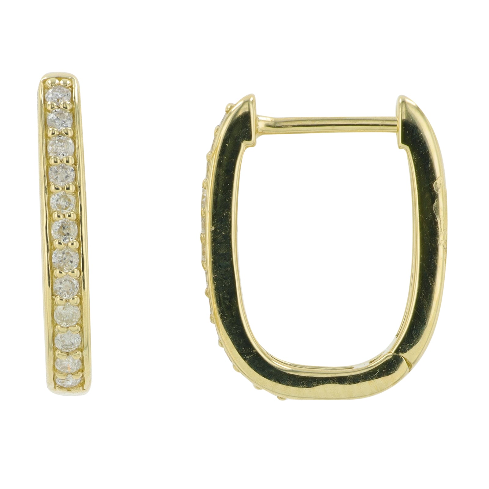 14K YG .20 CT Diamond Hoops