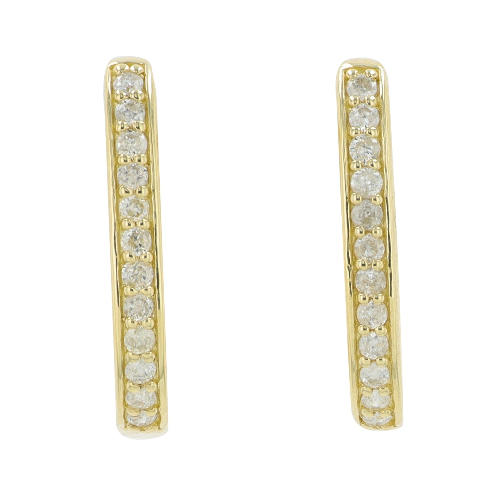 14K YG .20 CT Diamond Hoops