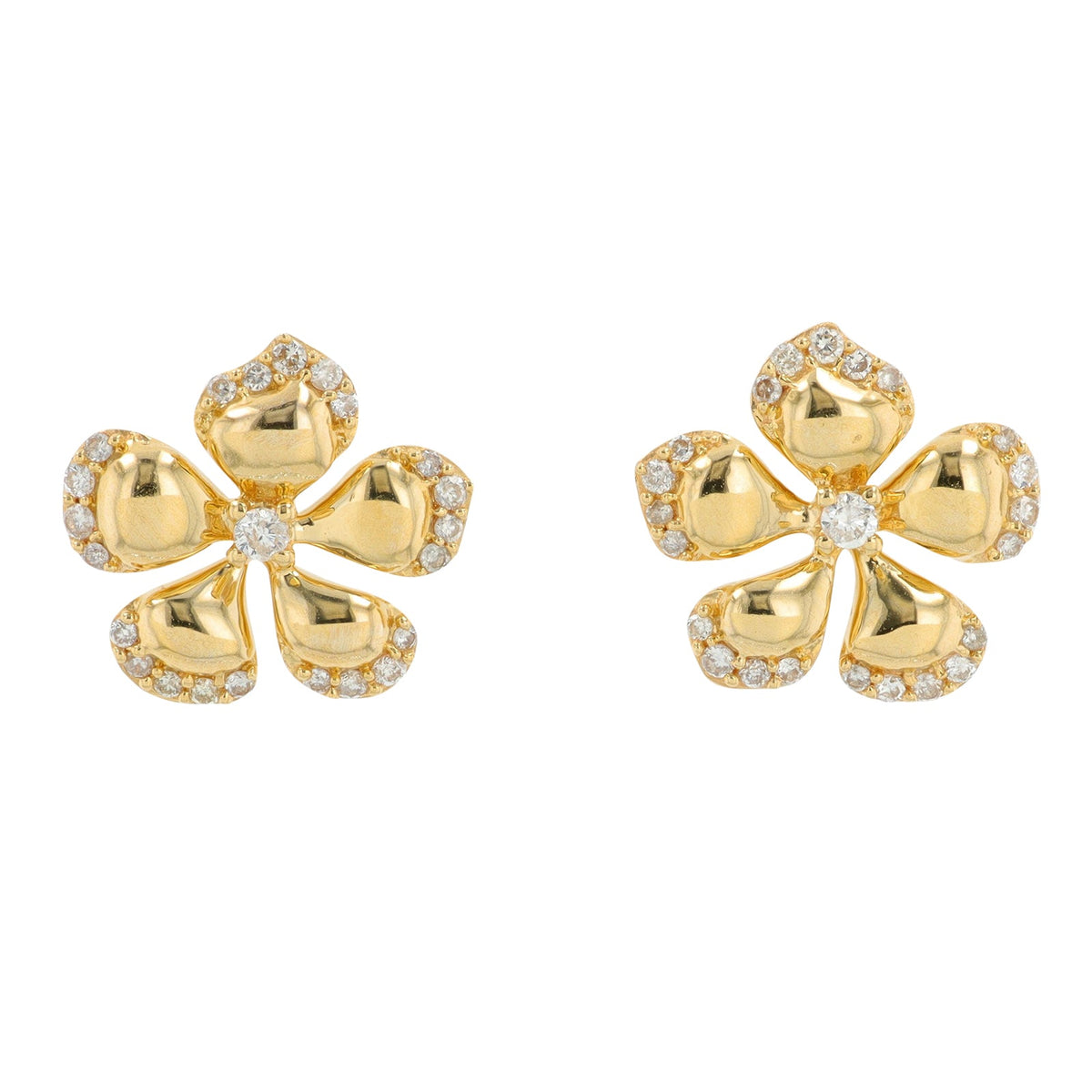 14K .30 CT Diamond Flower Earrings<p><strong>More Colors Available</p></strong>