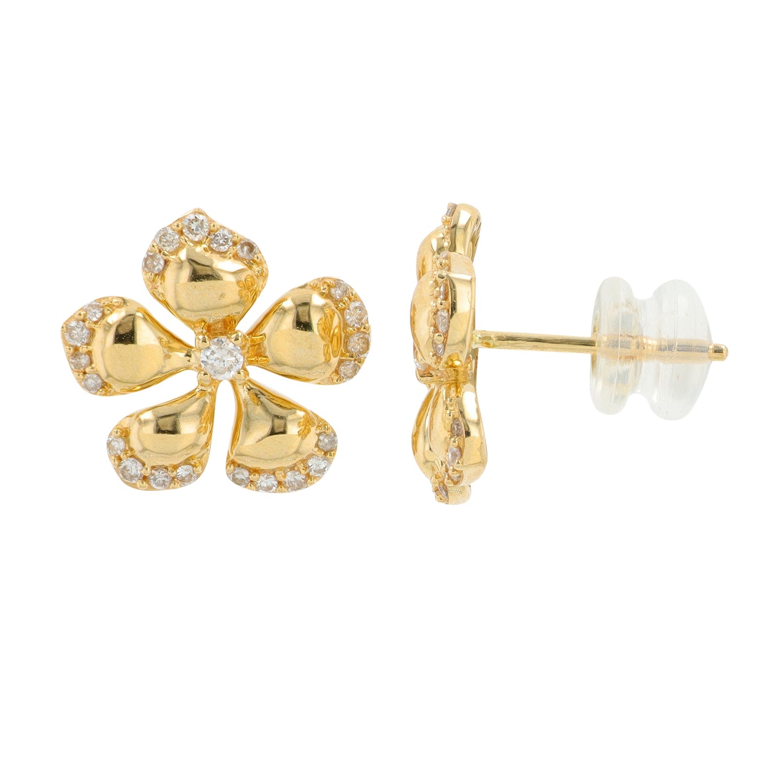 14K .30 CT Diamond Flower Earrings<p><strong>More Colors Available</p></strong>