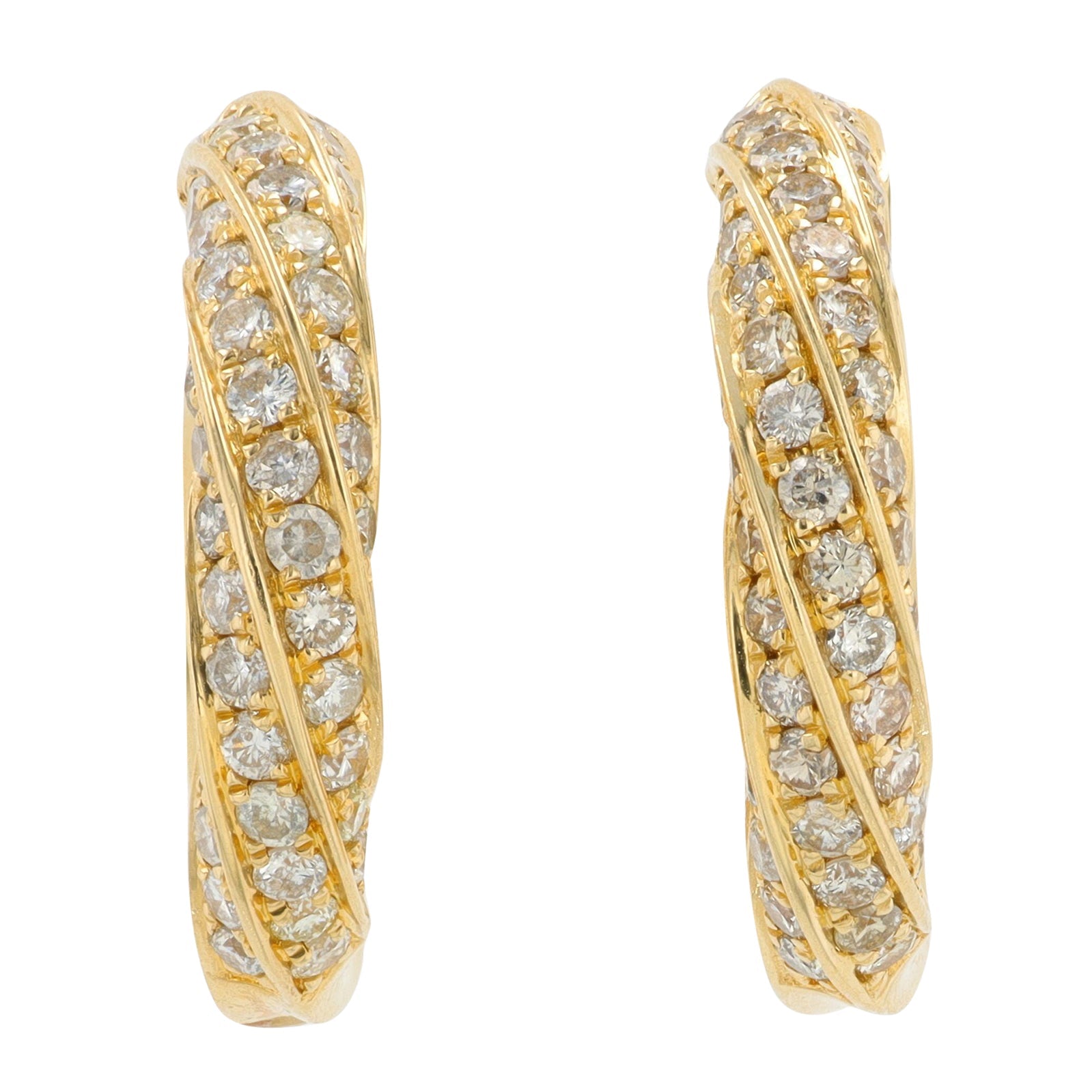 14K 1.50 CT Diamond Hoops<p><strong>More Colors Available</p></strong>