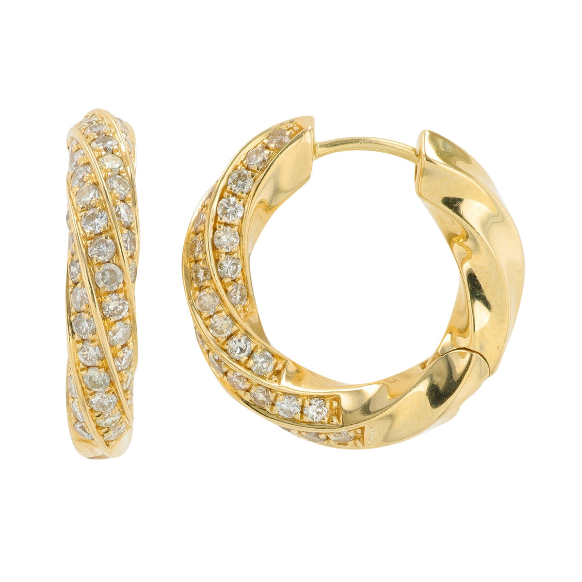 14K 1.50 CT Diamond Hoops<p><strong>More Colors Available</p></strong>