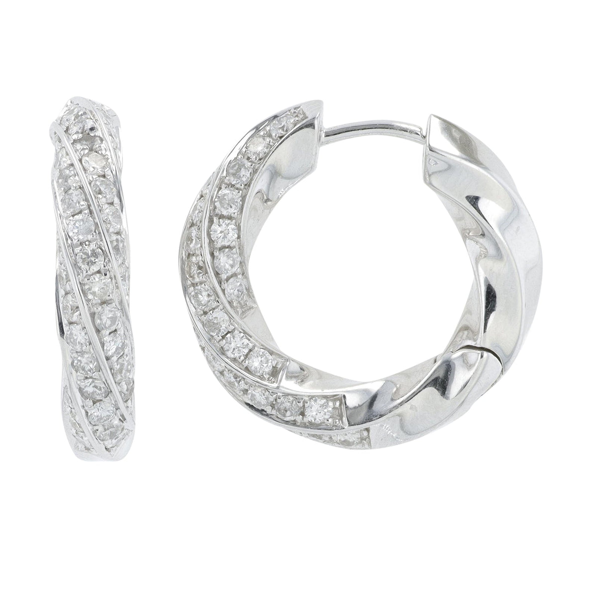 14K 1.50 CT Diamond Hoops<p><strong>More Colors Available</p></strong>