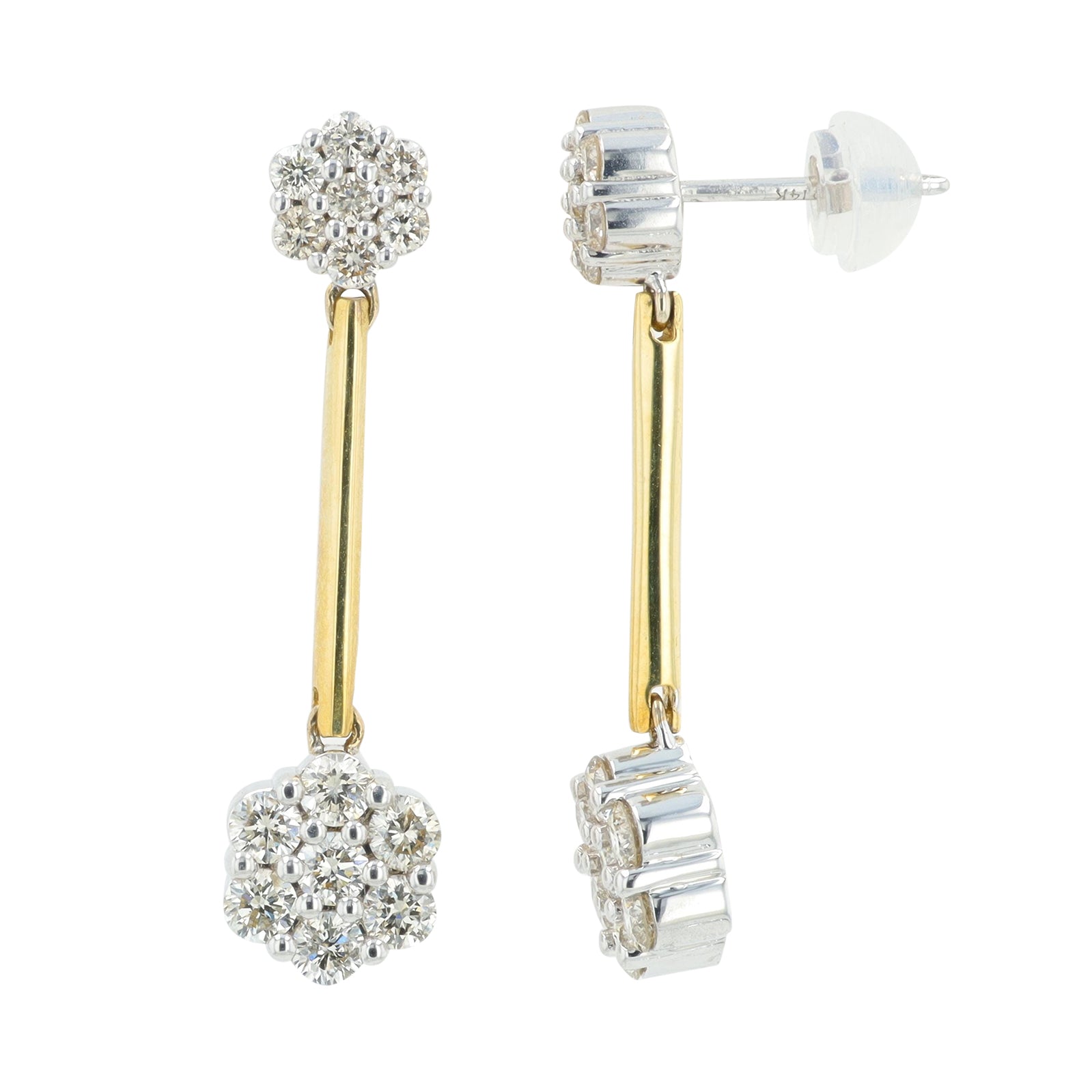 14K TT 1.25 CT Diamond Earrings