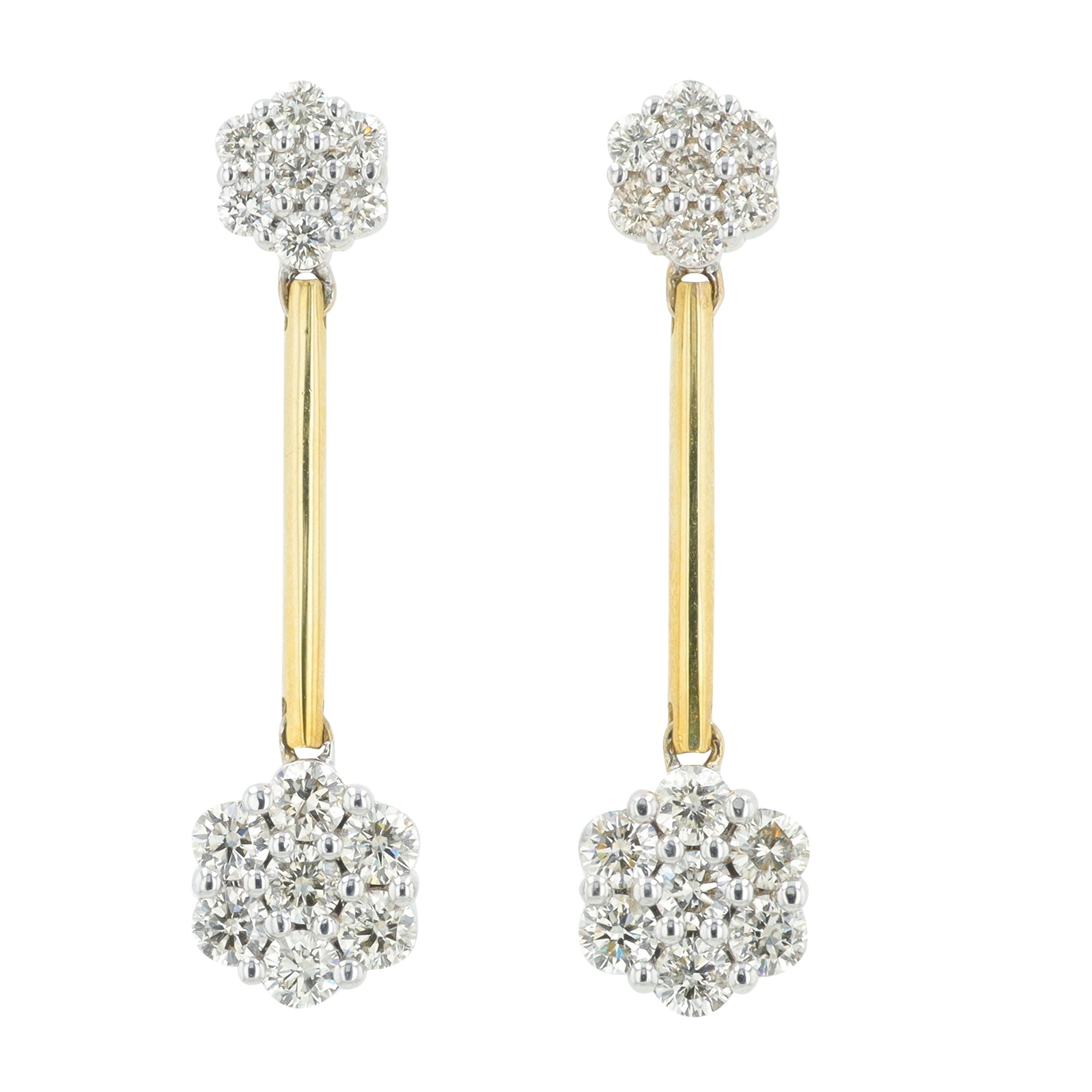 14K TT 1.25 CT Diamond Earrings
