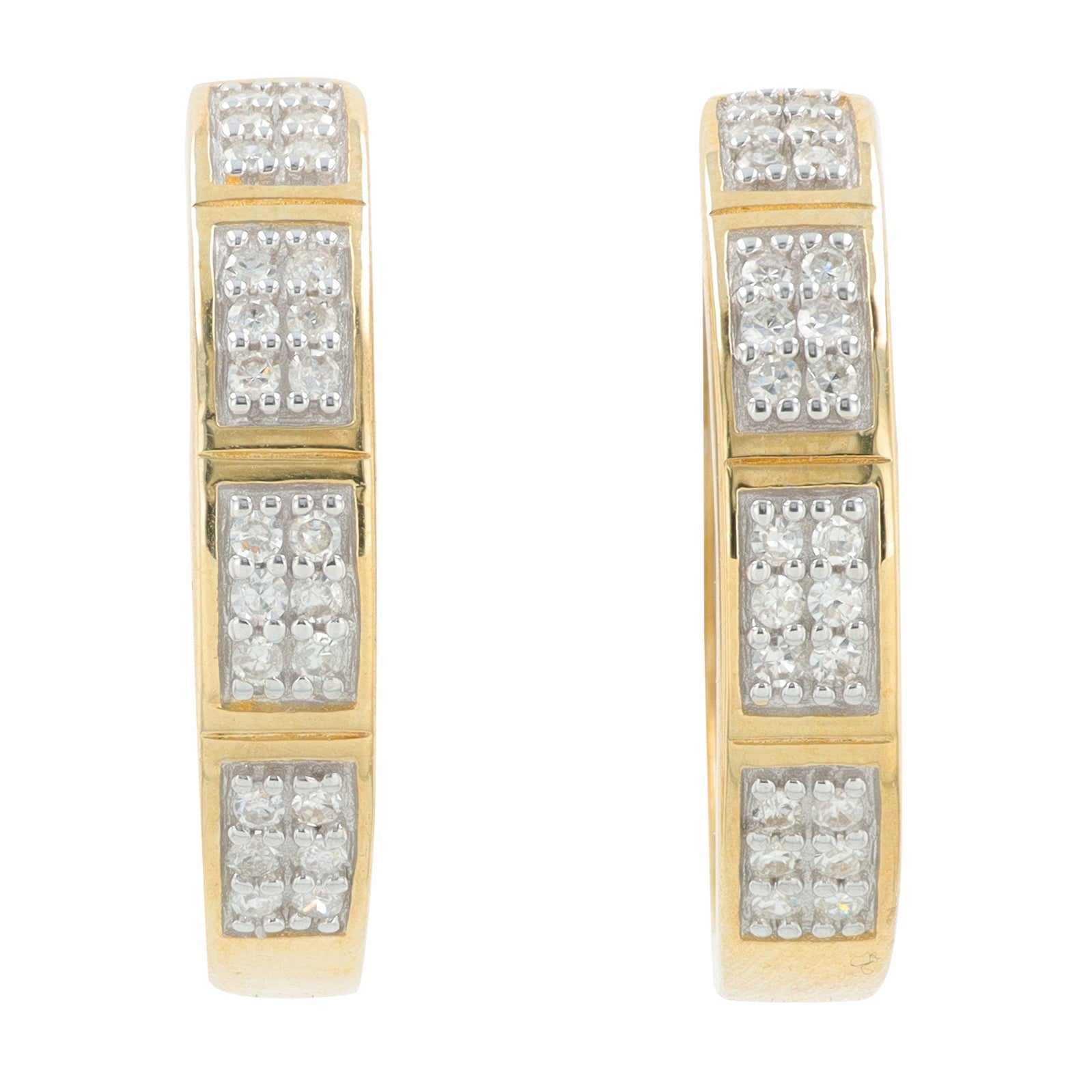 10K YG 1/4 CT Diamond Hoops