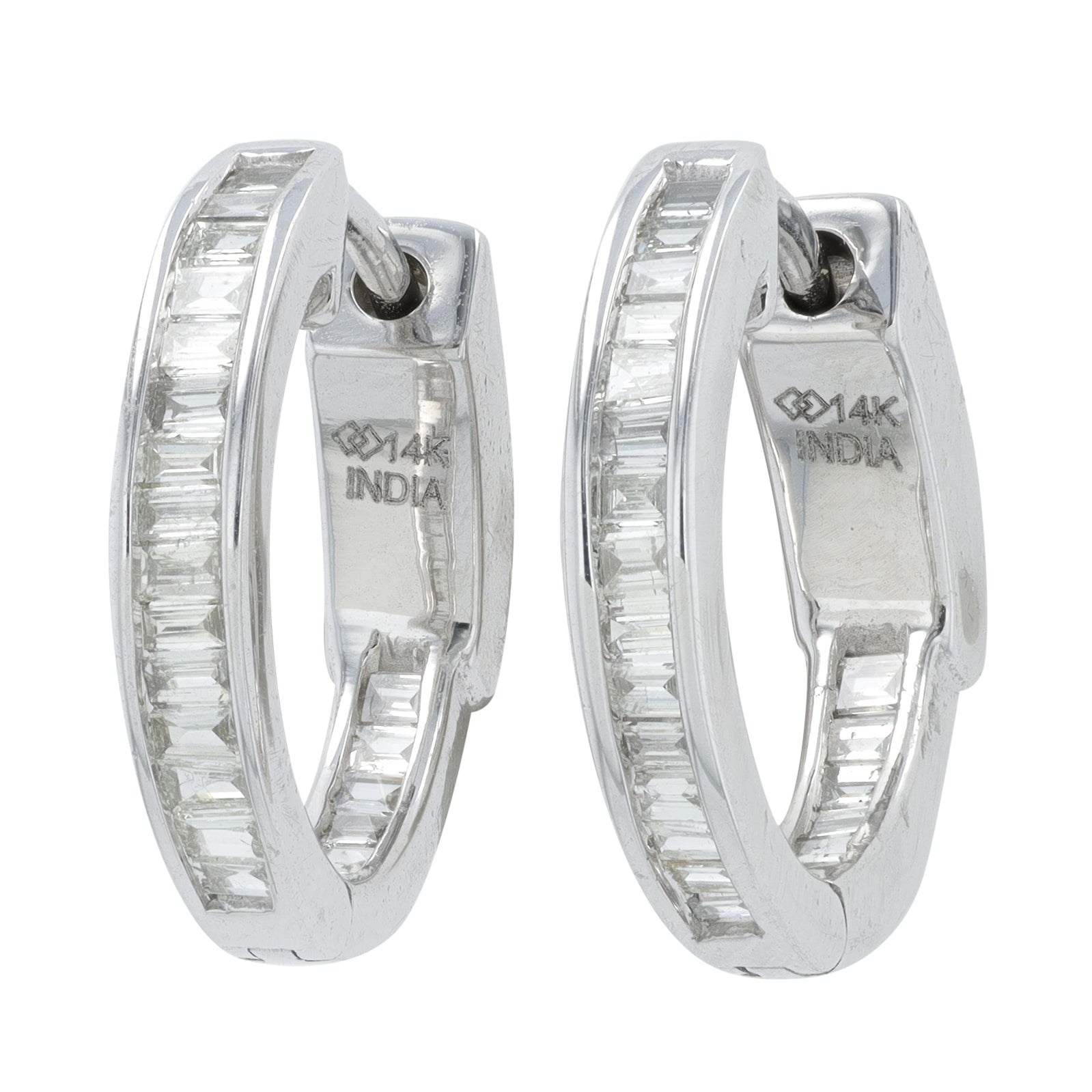 14K WG .50 CT Diamond Inside-Out Hoops