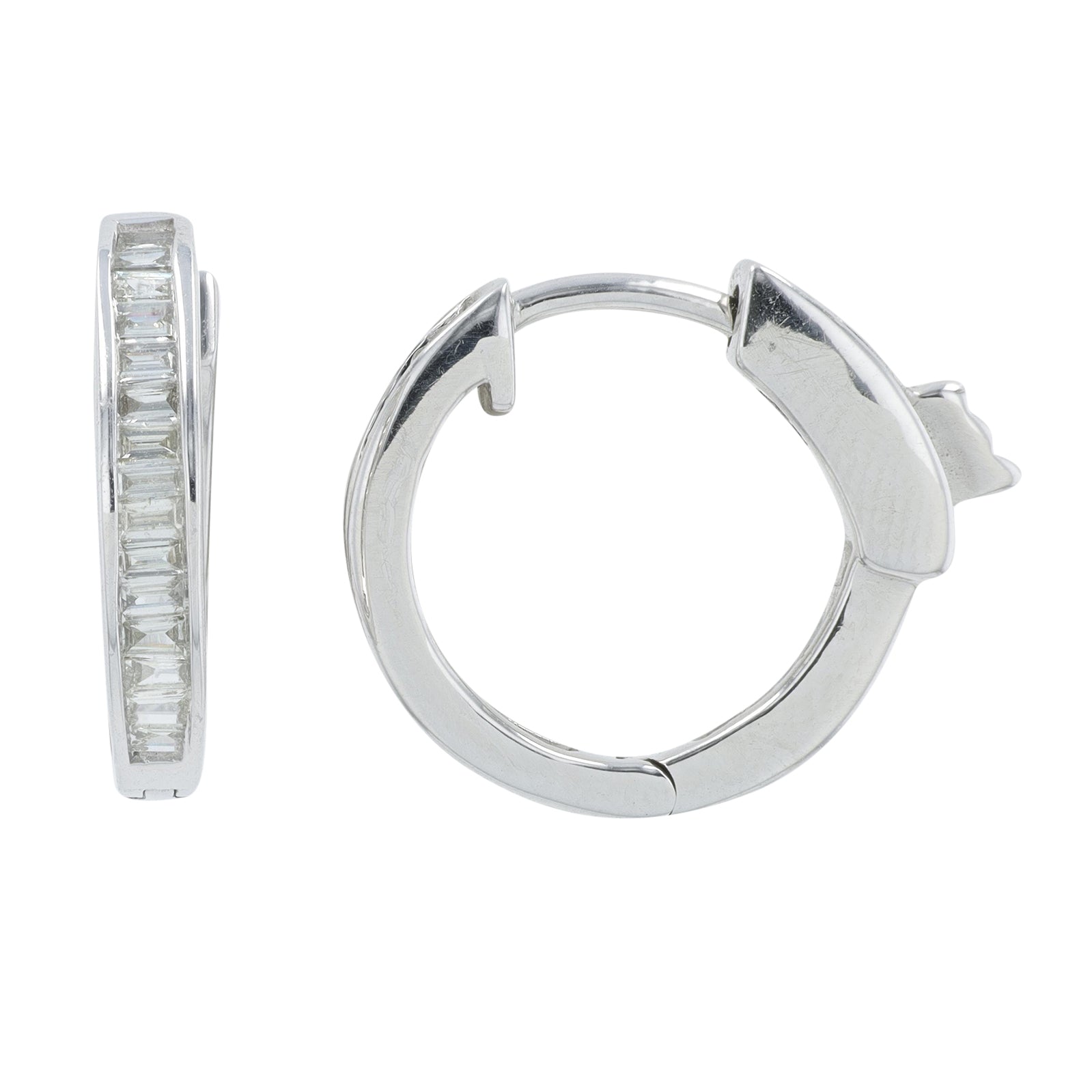 14K WG .50 CT Diamond Inside-Out Hoops