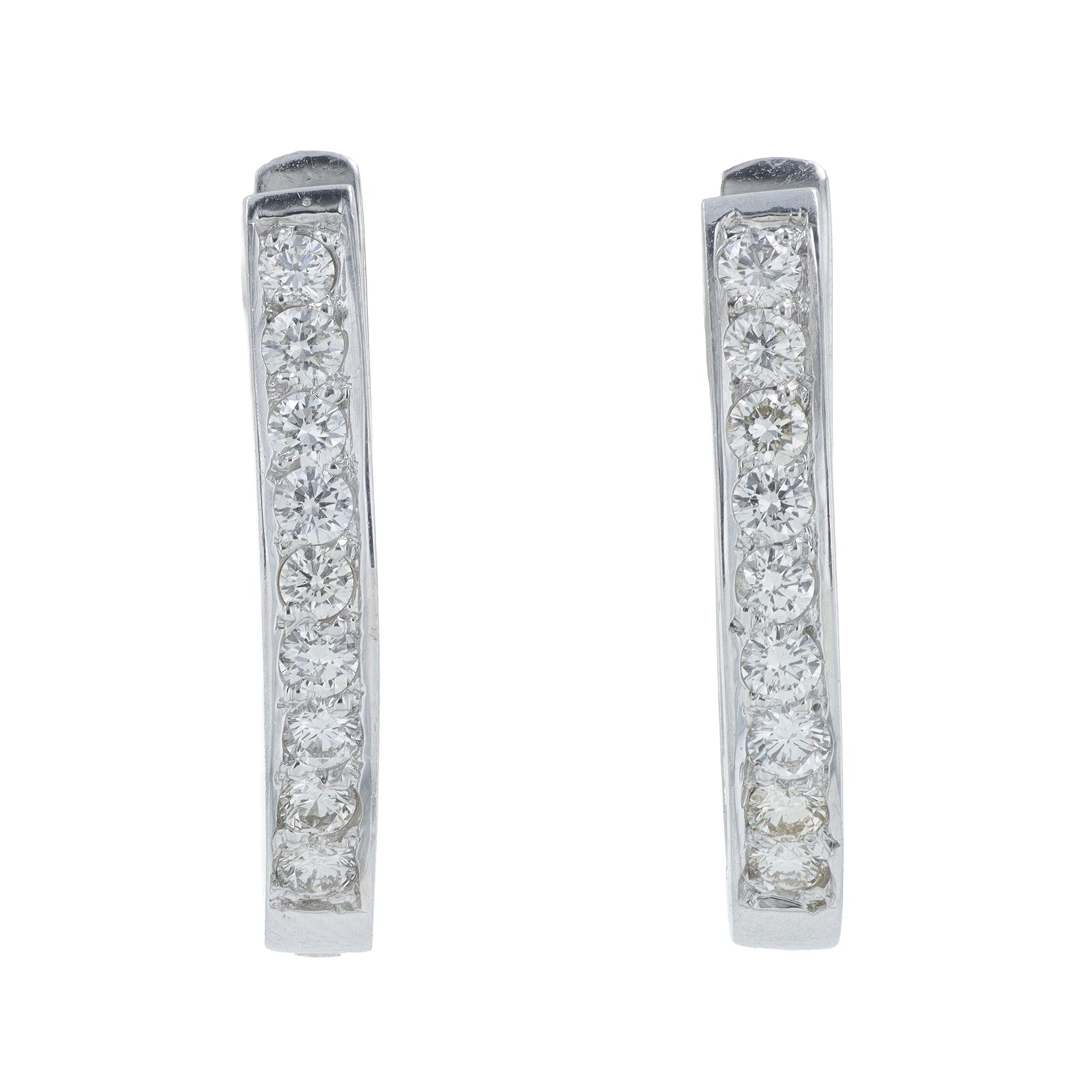 14K WG .55 CT Diamond Hoops