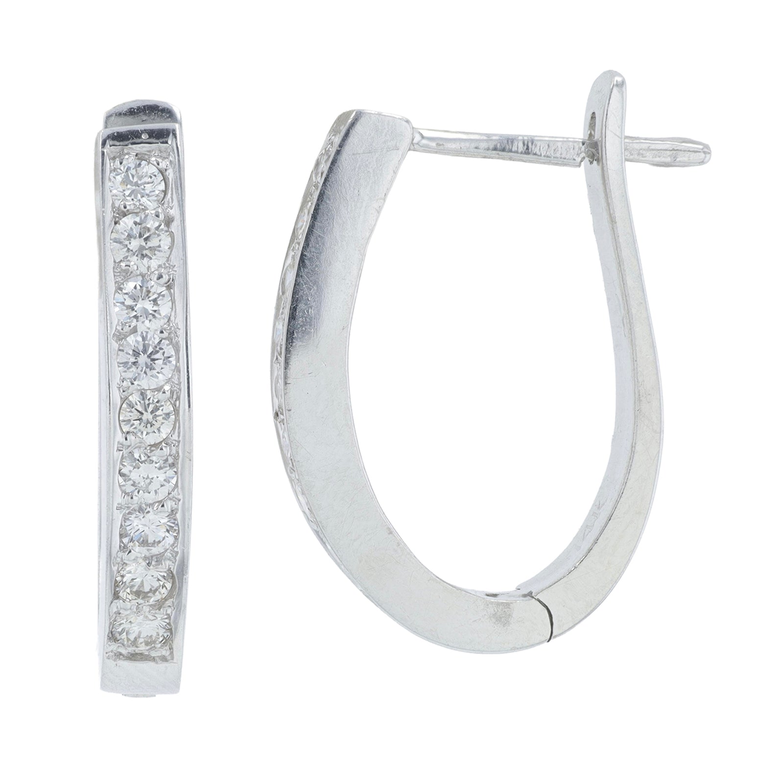 14K WG .55 CT Diamond Hoops