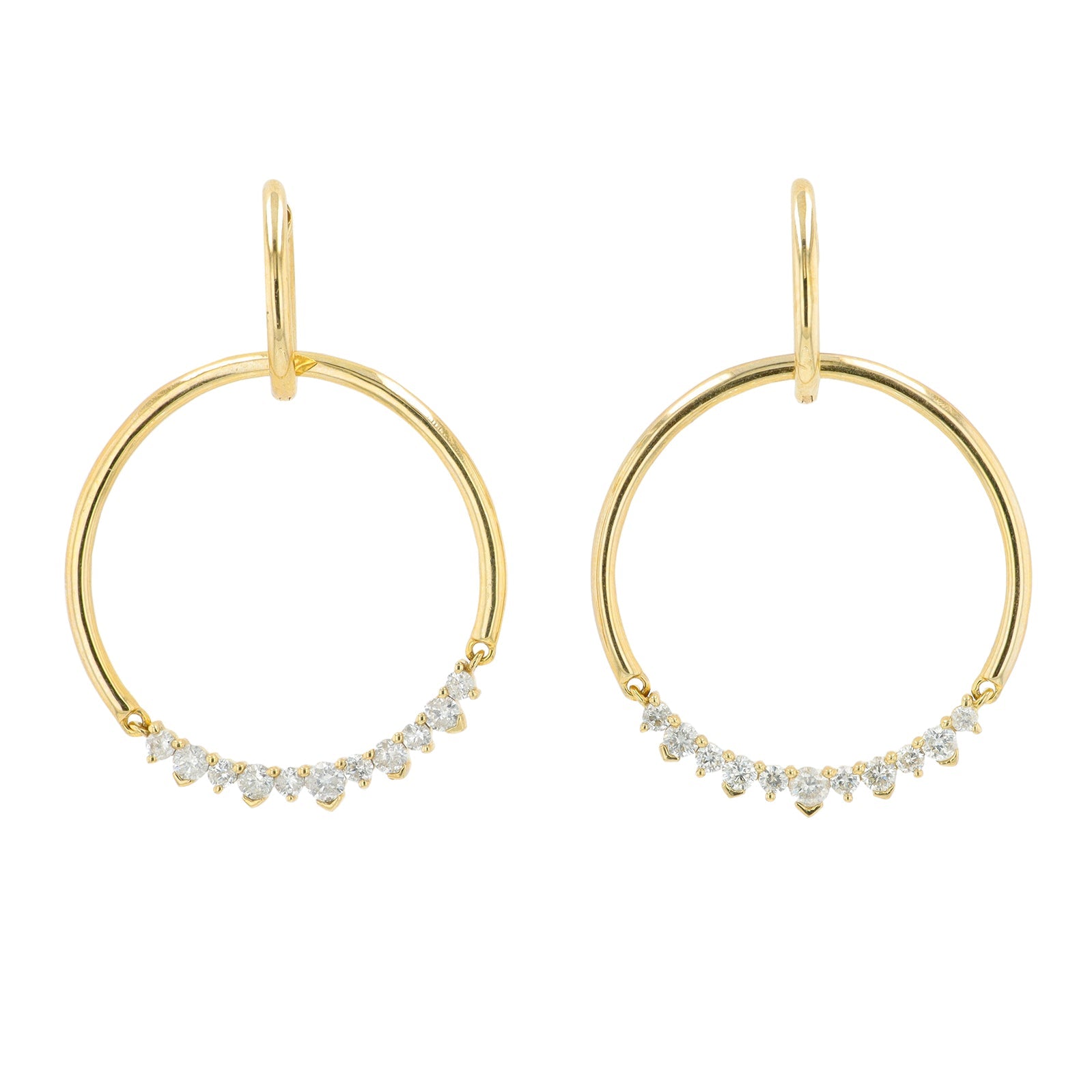 10K YG .75 CT Diamond Hoops