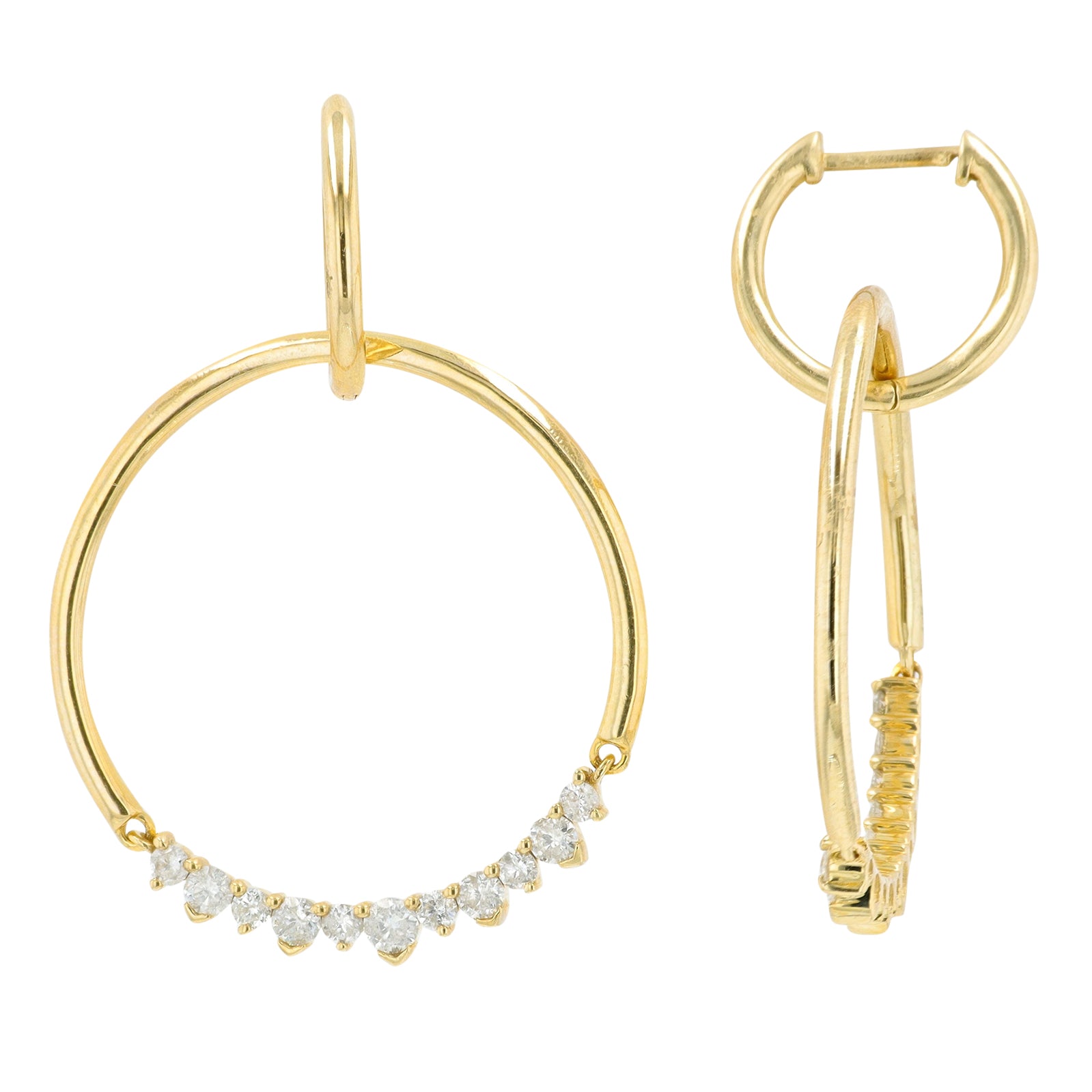 10K YG .75 CT Diamond Hoops