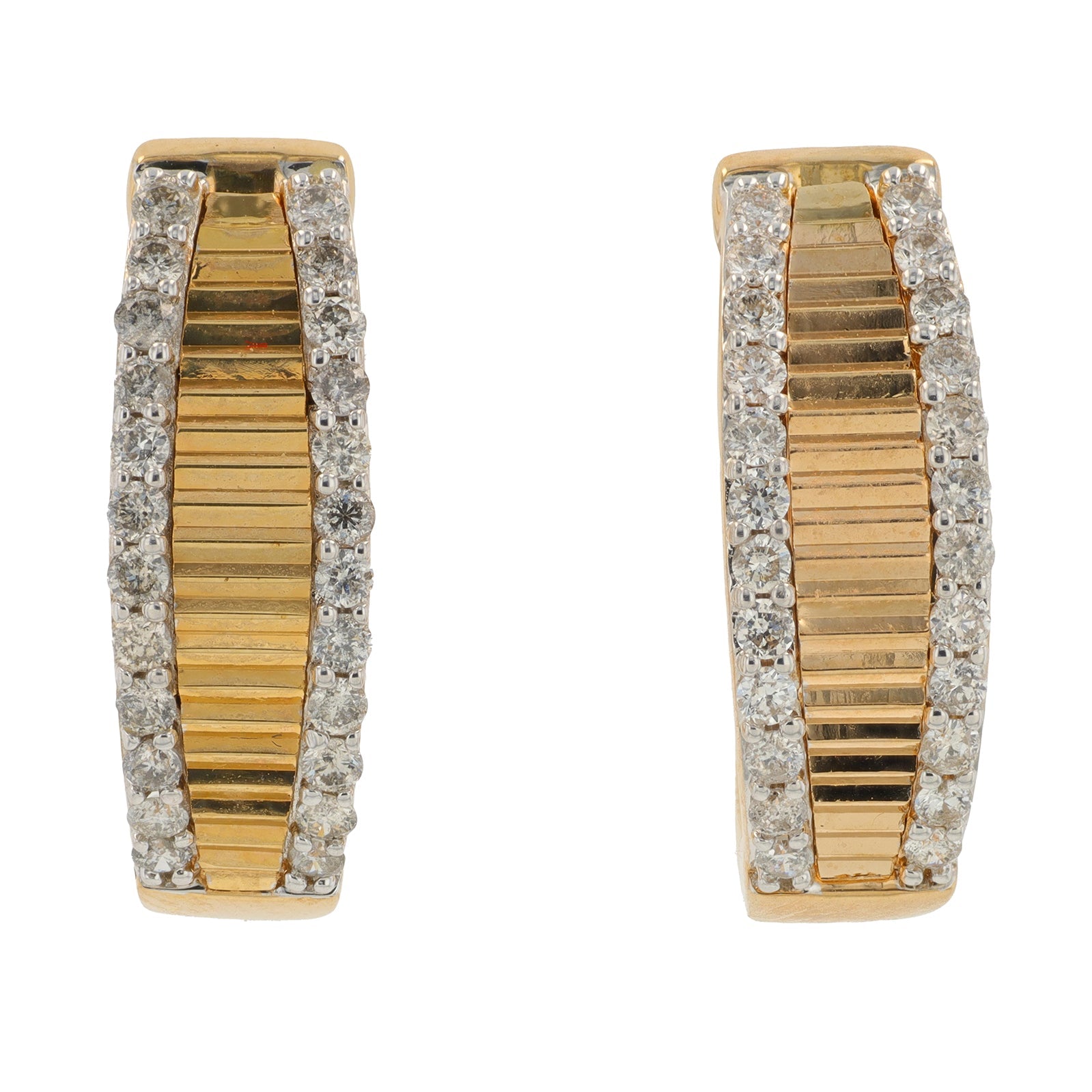10K YG 1/2 CT Diamond Hoops