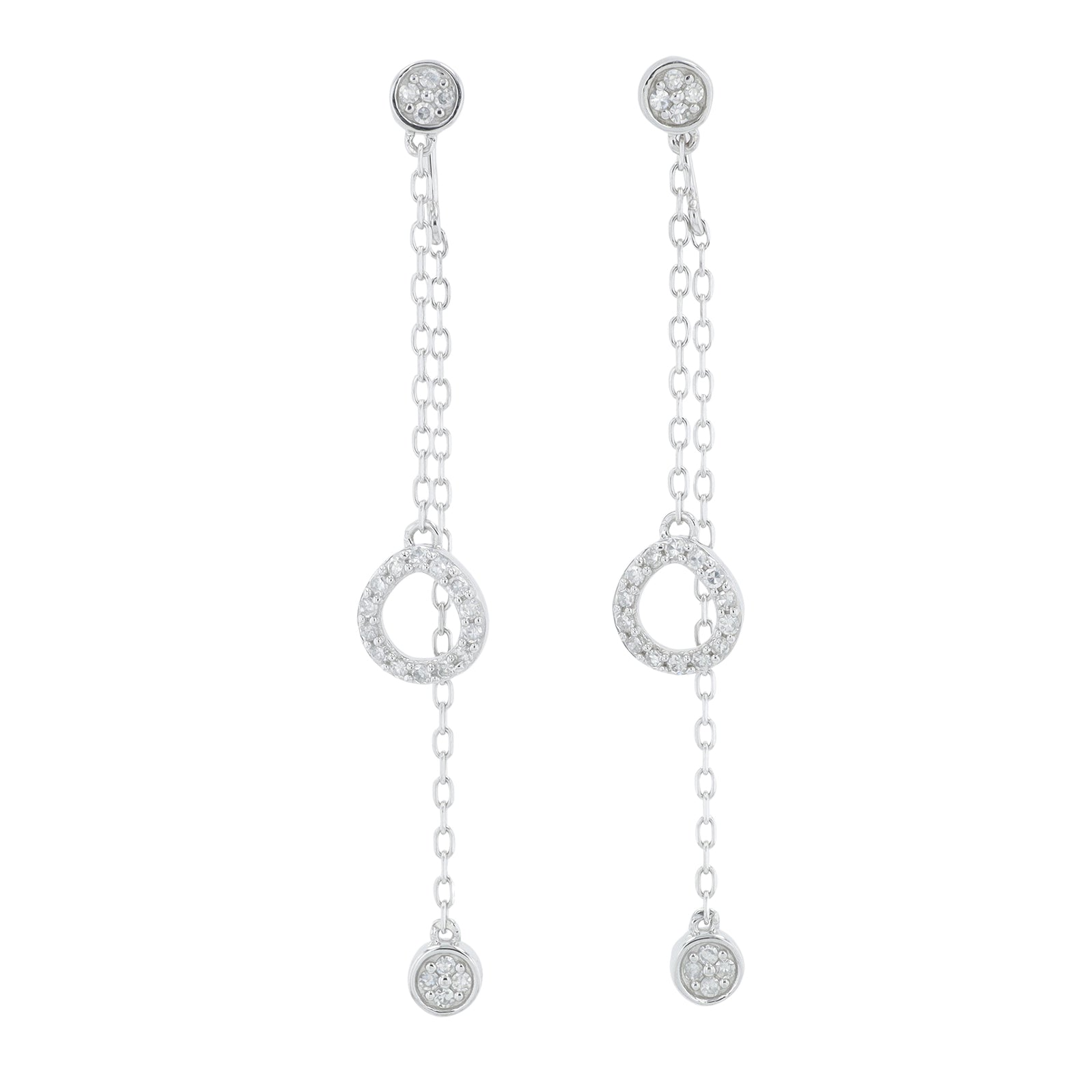 10K WG 1/4 CT Diamond Dangle Earrings