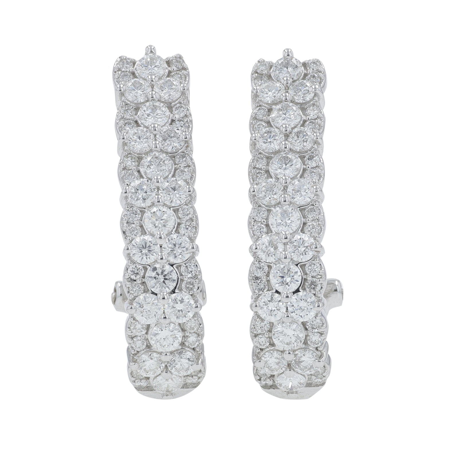 14K WG 1.50 CT Diamond Hoops