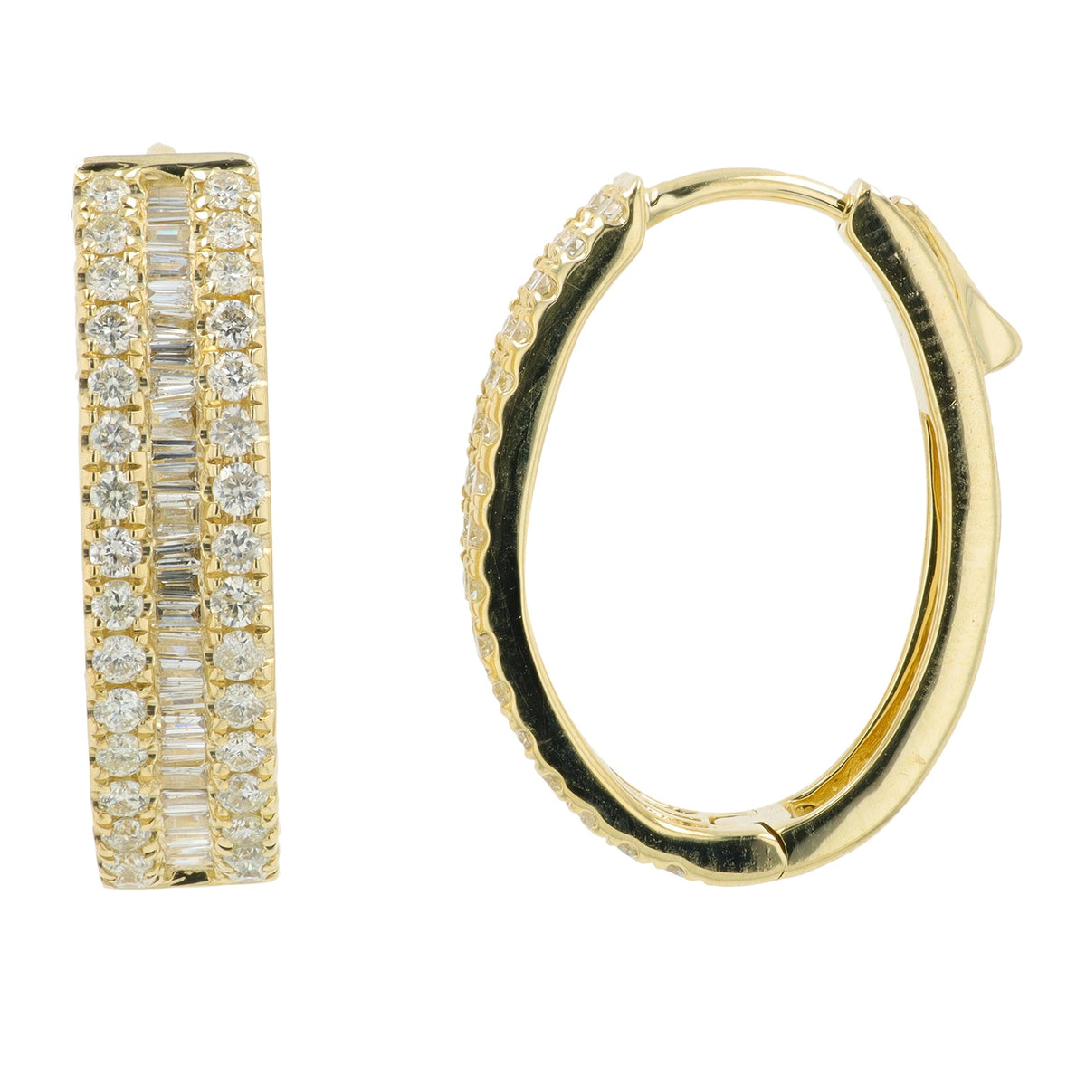 14K 1.25 CT Diamond Hoops<p><strong>More Colors Available</p></strong>