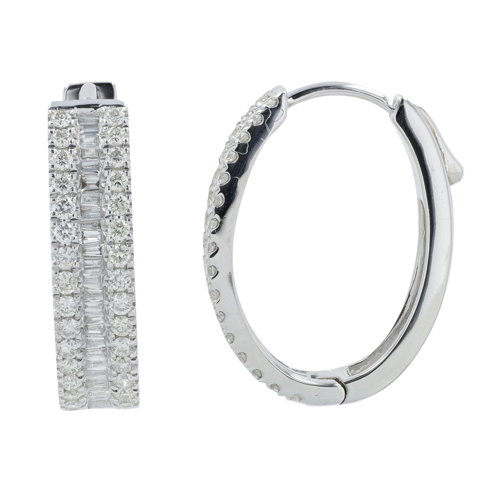 14K 1.25 CT Diamond Hoops<p><strong>More Colors Available</p></strong>