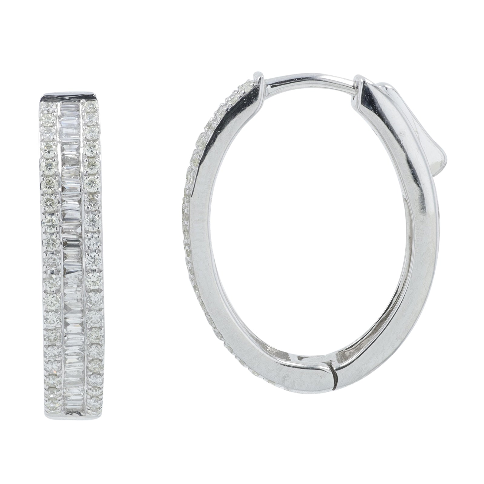 14K .60 CT Diamond Hoops<p><strong>More Colors Available</p></strong>