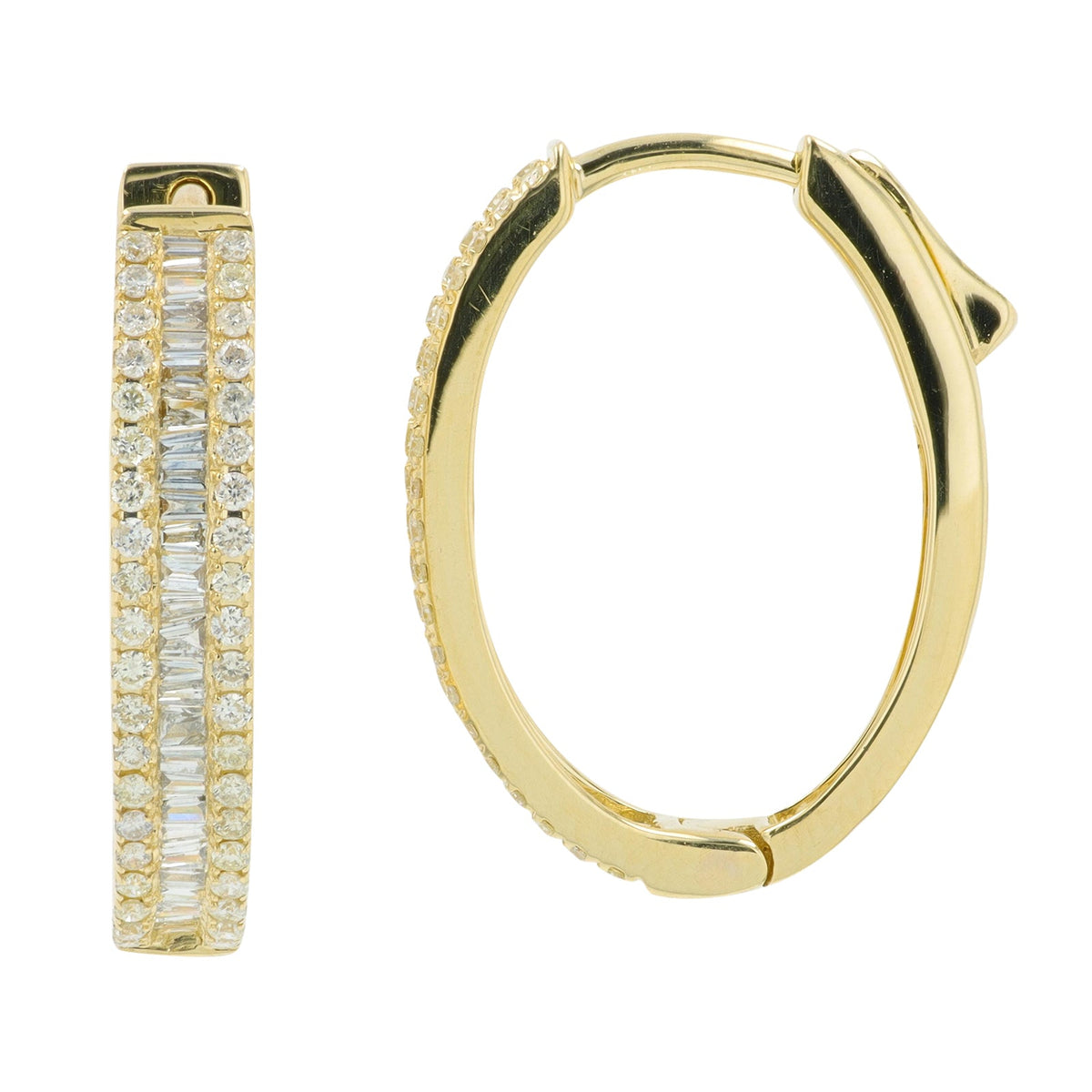 14K .60 CT Diamond Hoops<p><strong>More Colors Available</p></strong>
