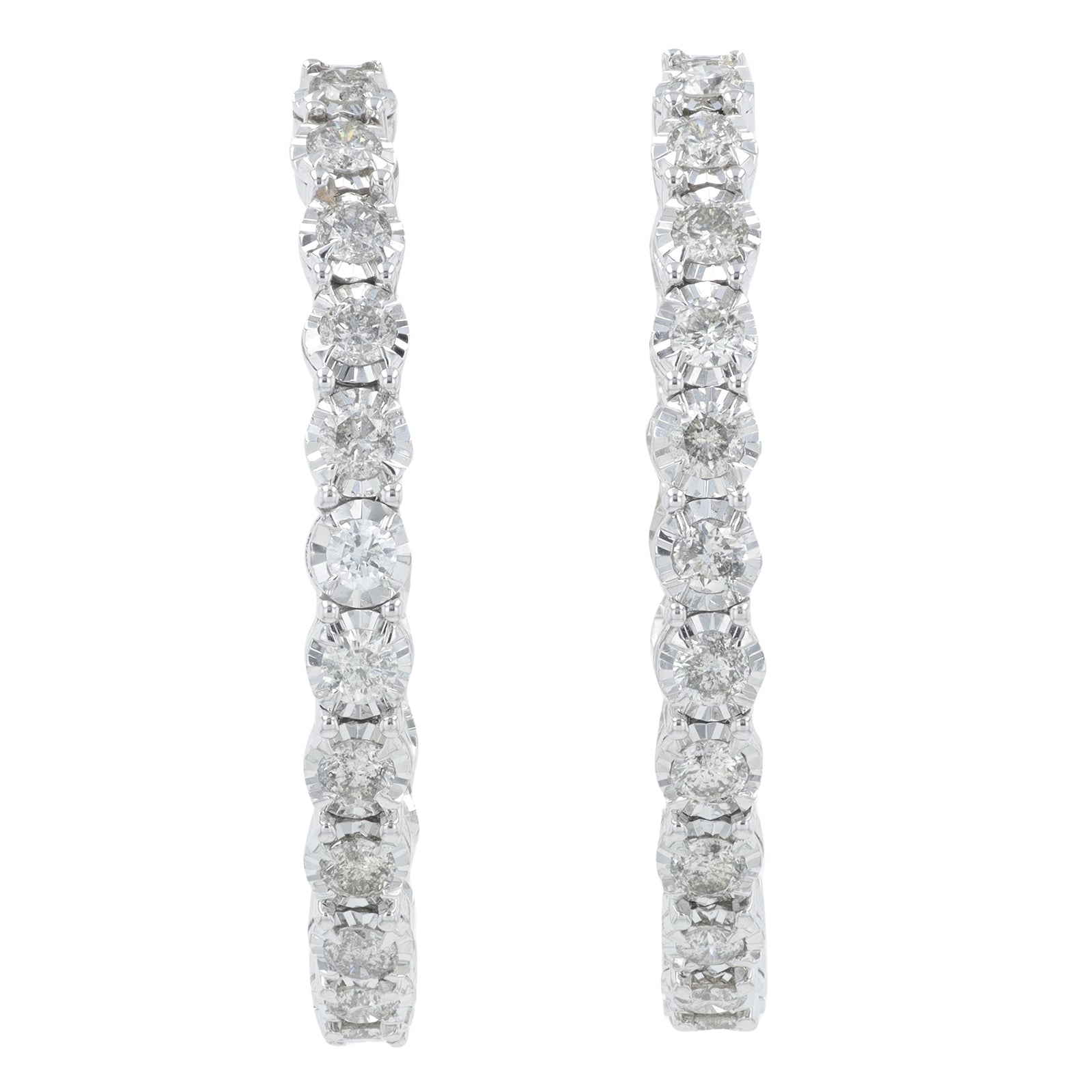 14K WG 3 CT Diamond Inside-Out Hoops