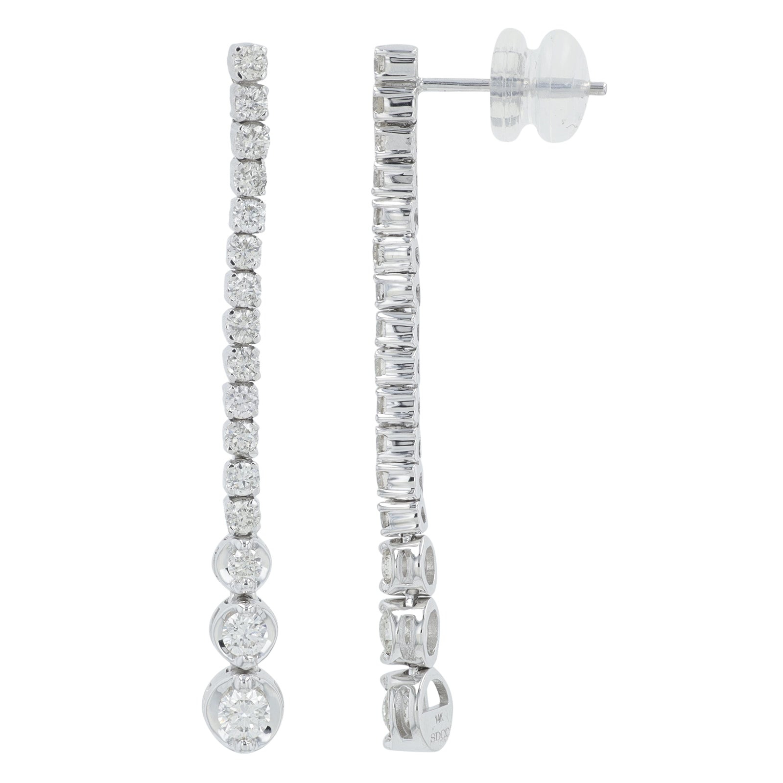 14K WG 1 CTW Diamond Earrings