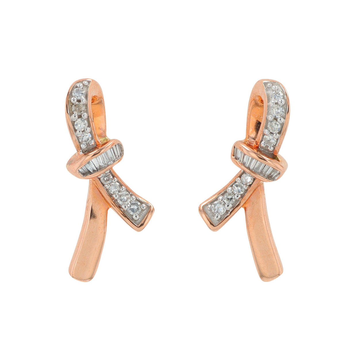 14K RG .14 CTW Diamond Earrings