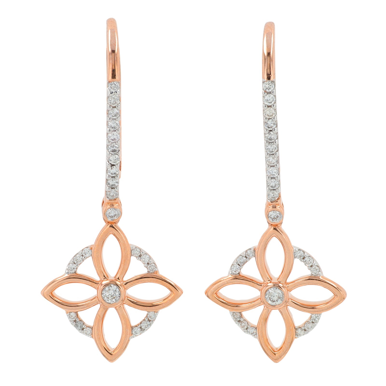 10K RG 1/5 CTW Diamond Earrings