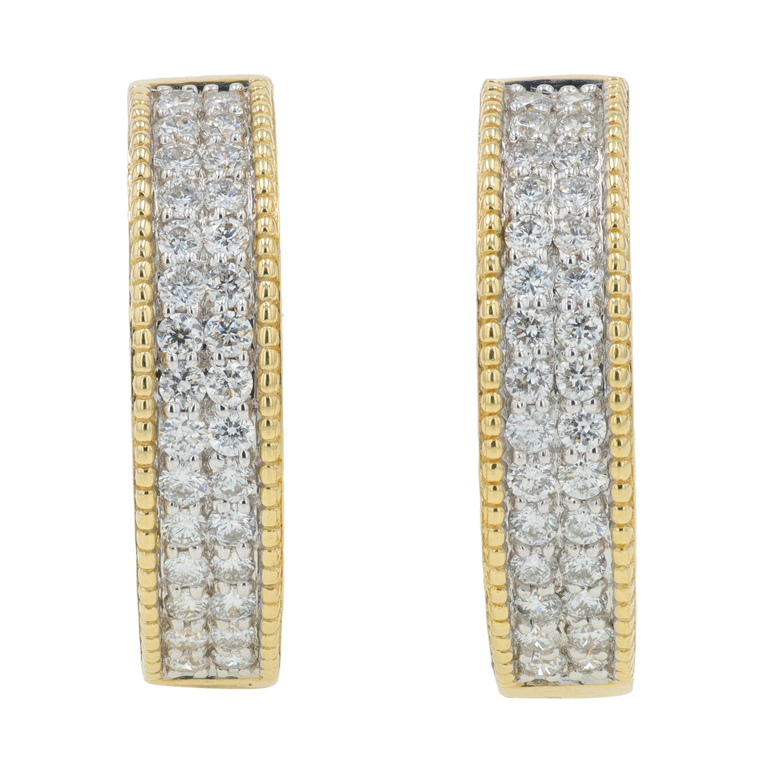 14K EFFY YG 1 CT Diamond Hoops