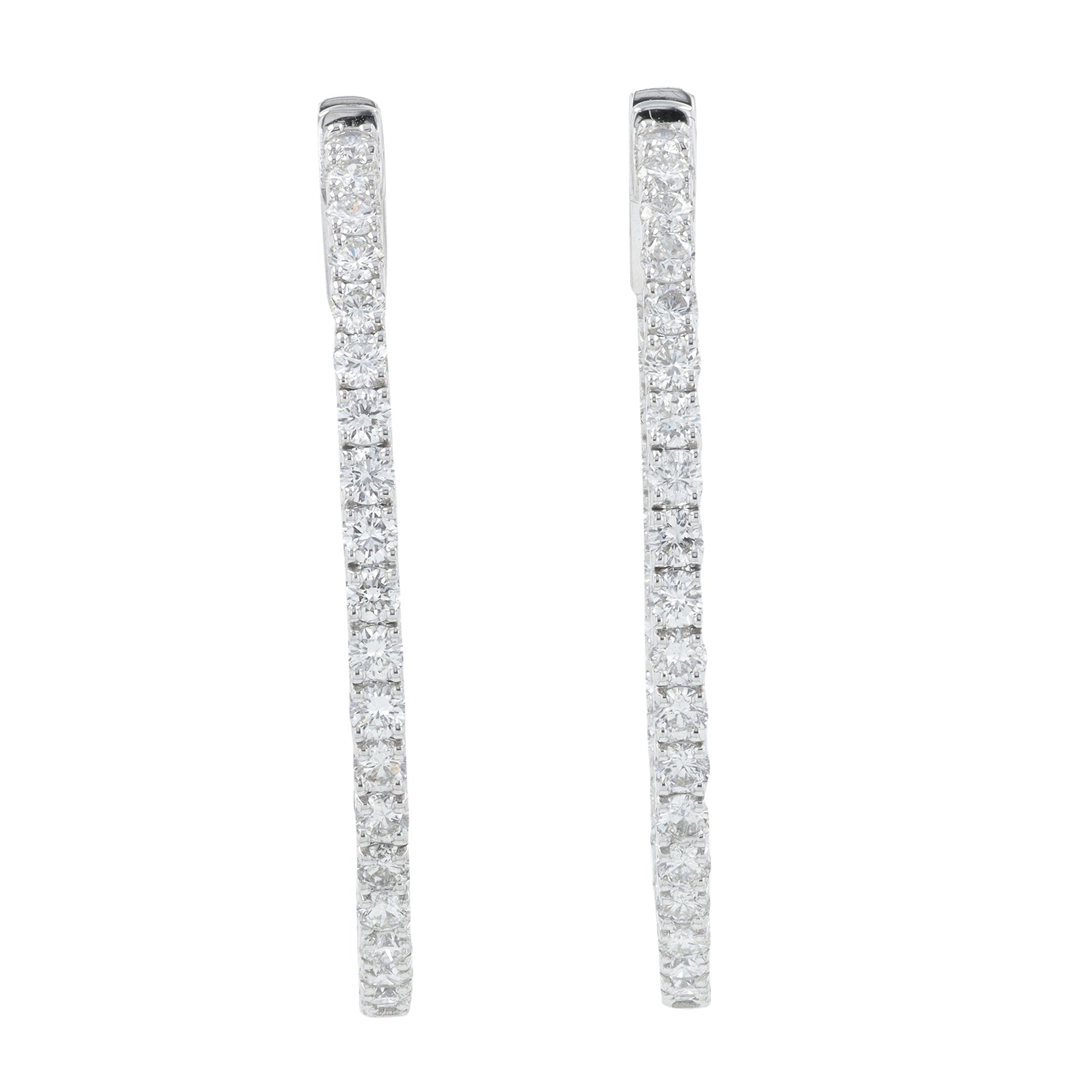 14K WG 3.13 CT Diamond Inside-Out Hoops
