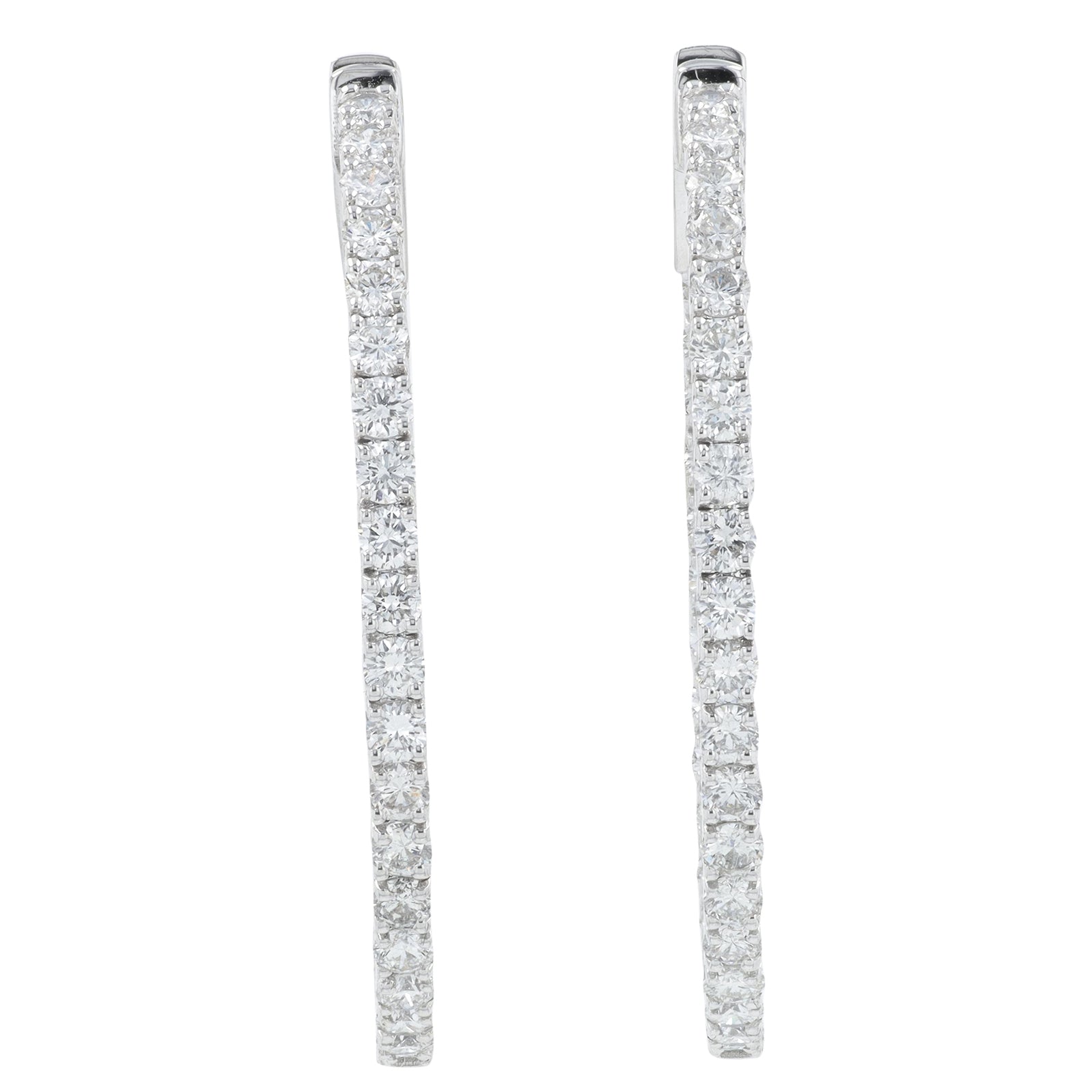 14K WG 3.03 CT Diamond Inside-Out Hoops