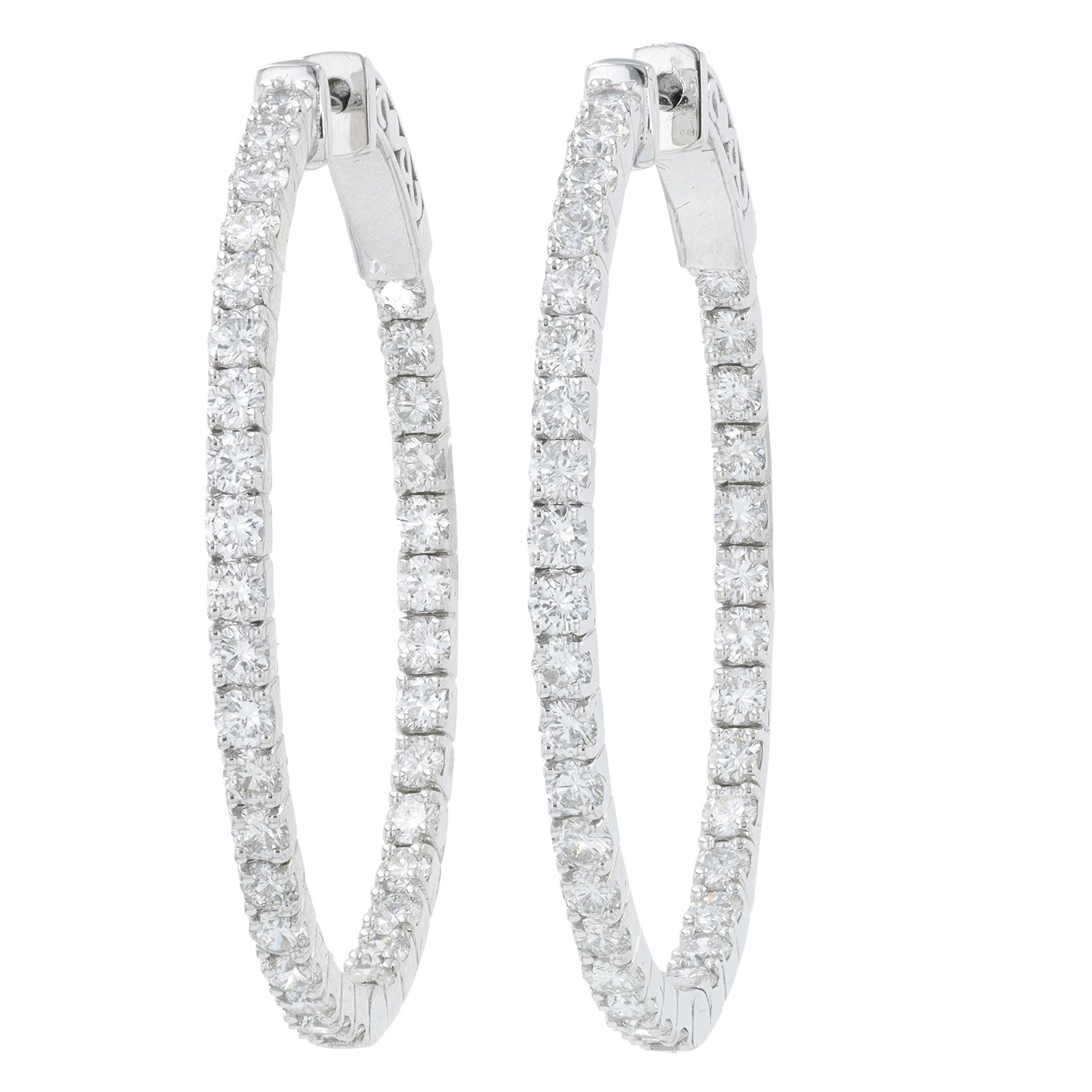 14K WG 3.03 CT Diamond Inside-Out Hoops