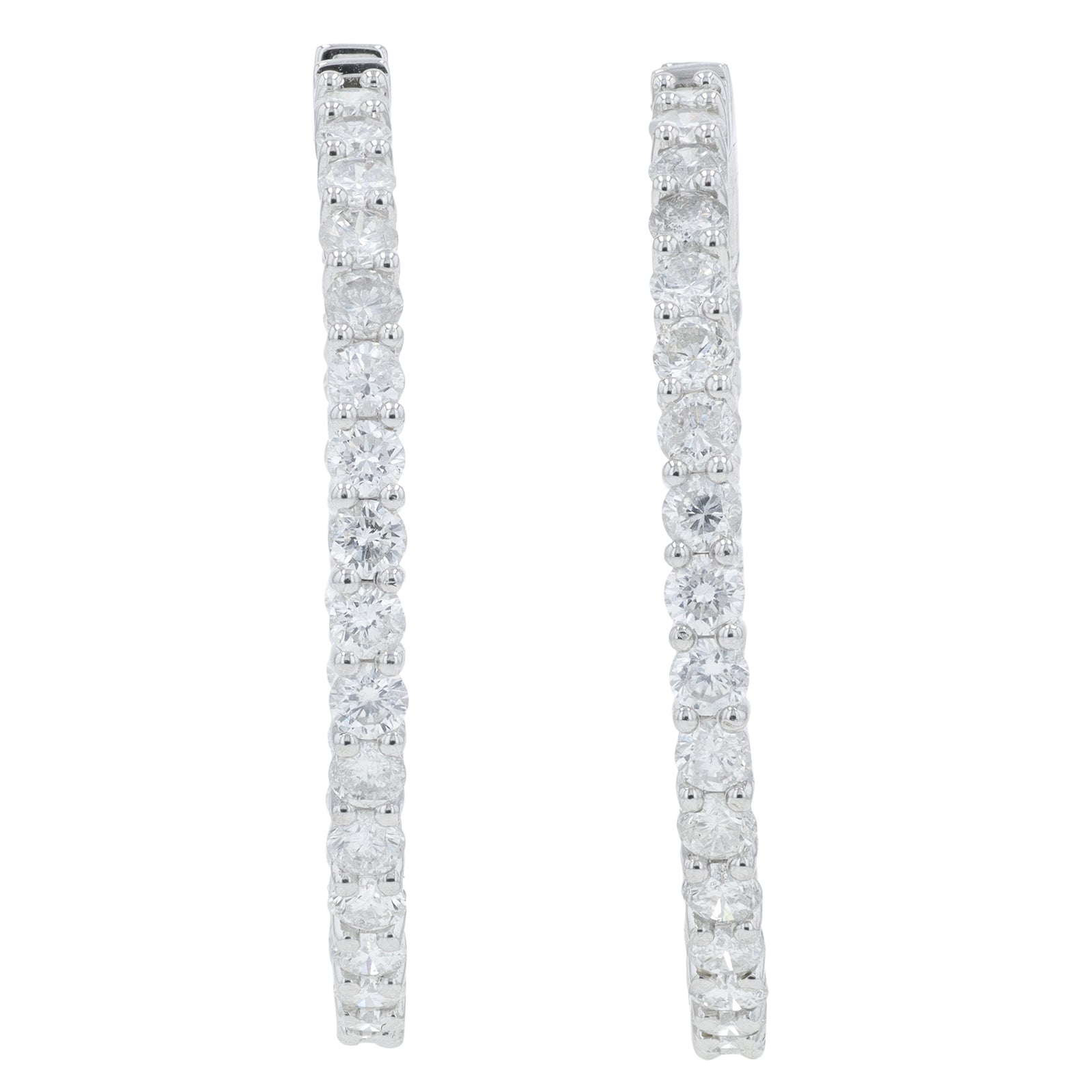 14K WG 5.17 CT Diamond Inside-Out Hoops