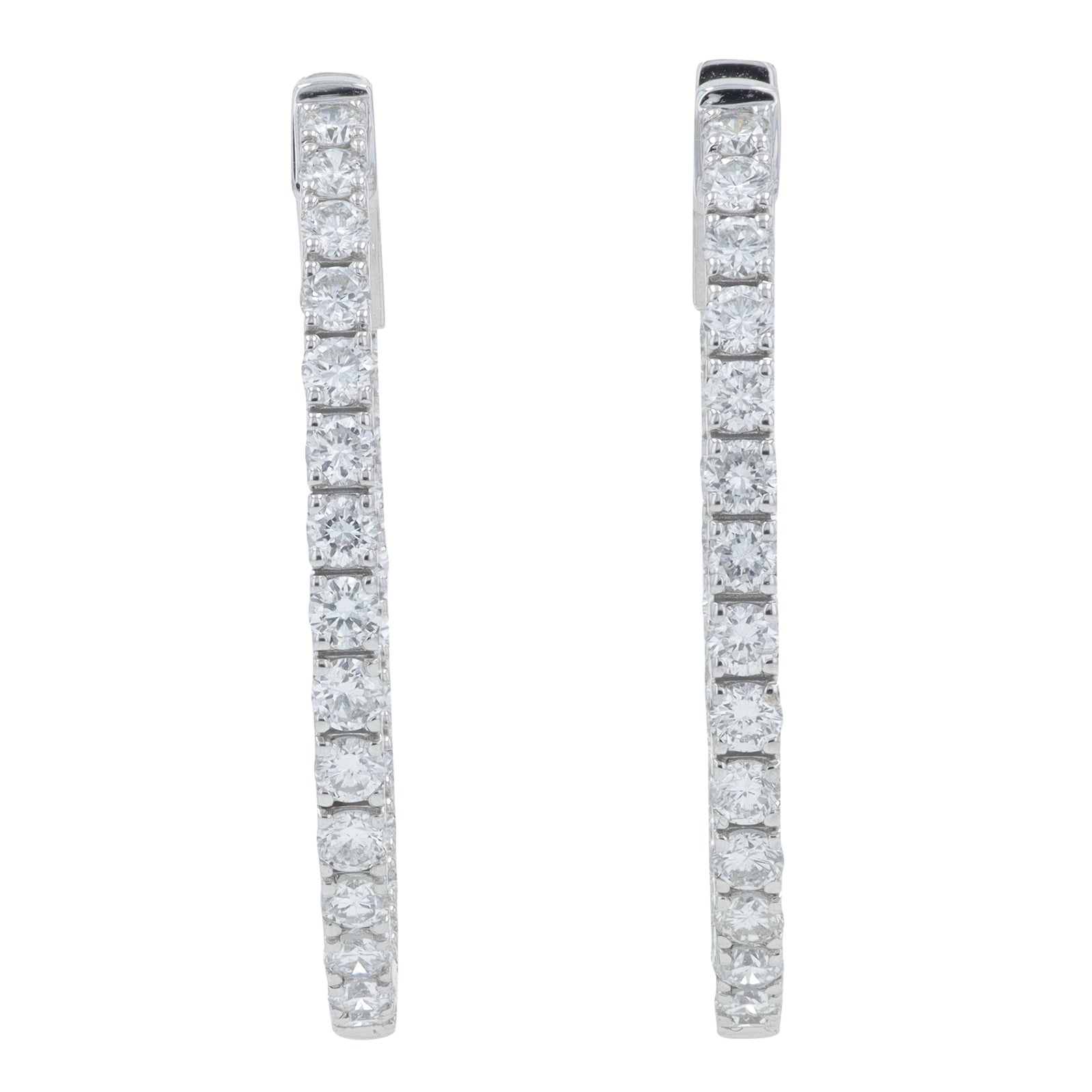 14K WG 2.43 CT Diamond Inside-Out Hoops