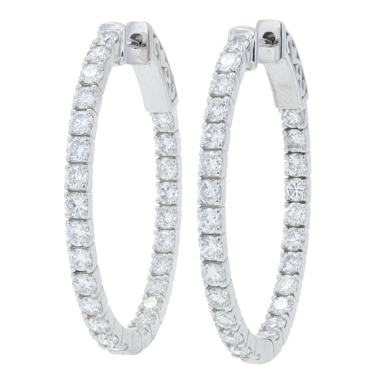 14K WG 2.43 CT Diamond Inside-Out Hoops