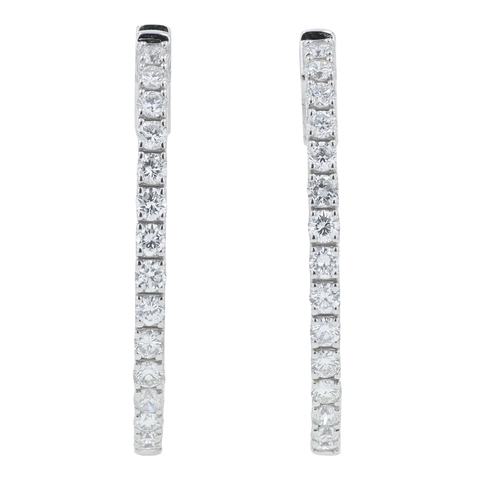 14K WG 2.37 CT Diamond Inside-Out Hoops