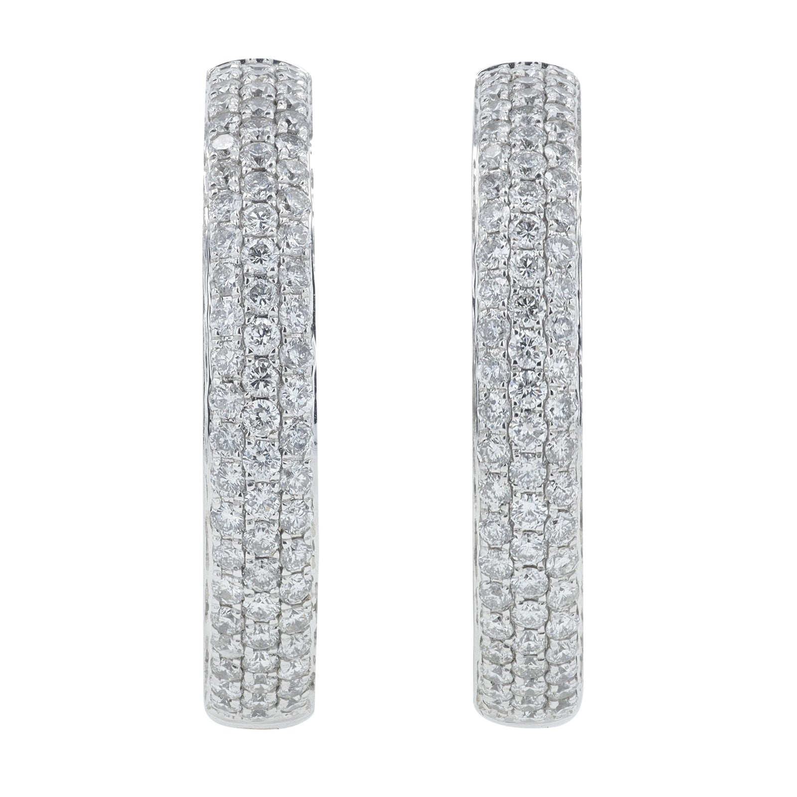 18K WG 6 CT Diamond Inside-Out Hoops