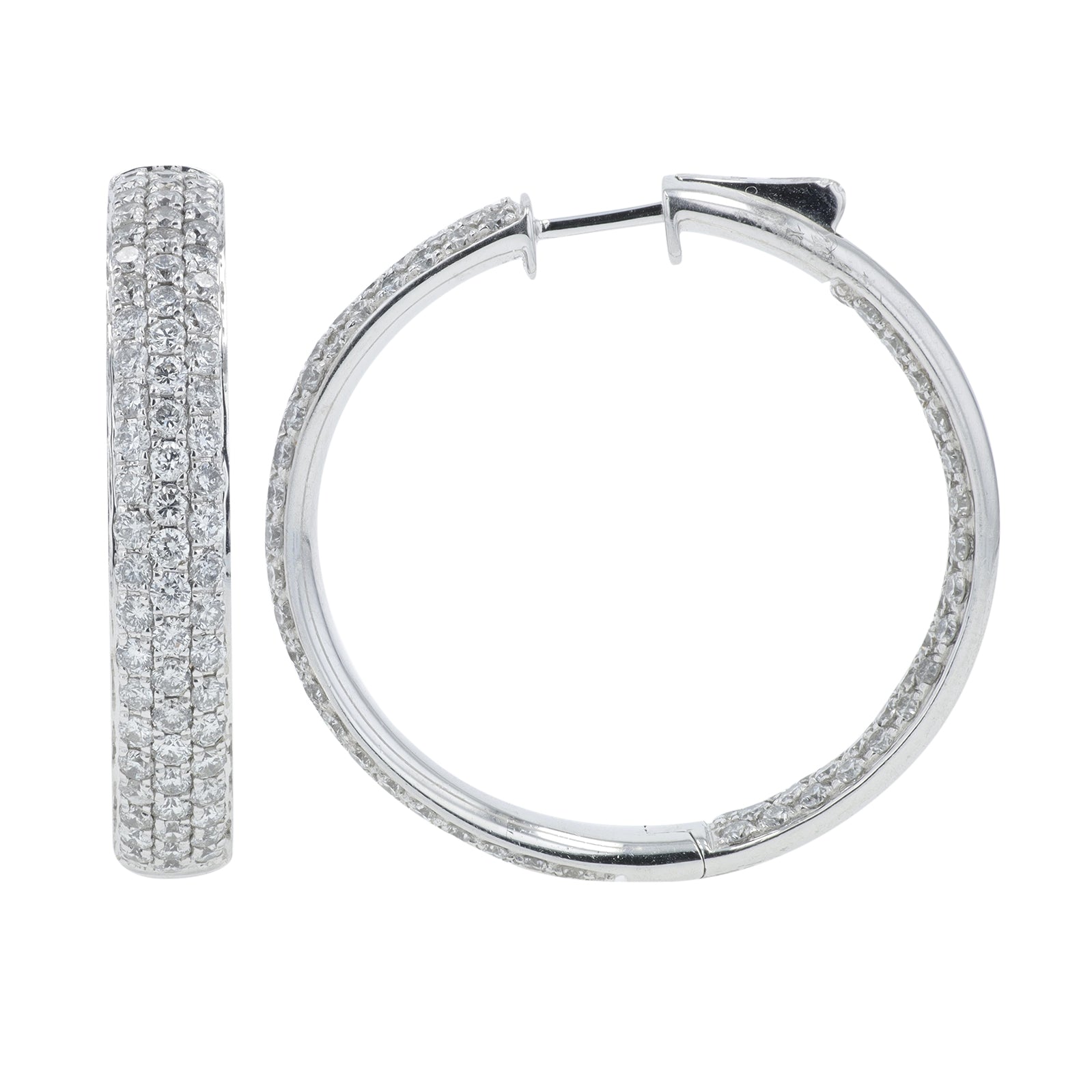 18K WG 6 CT Diamond Inside-Out Hoops