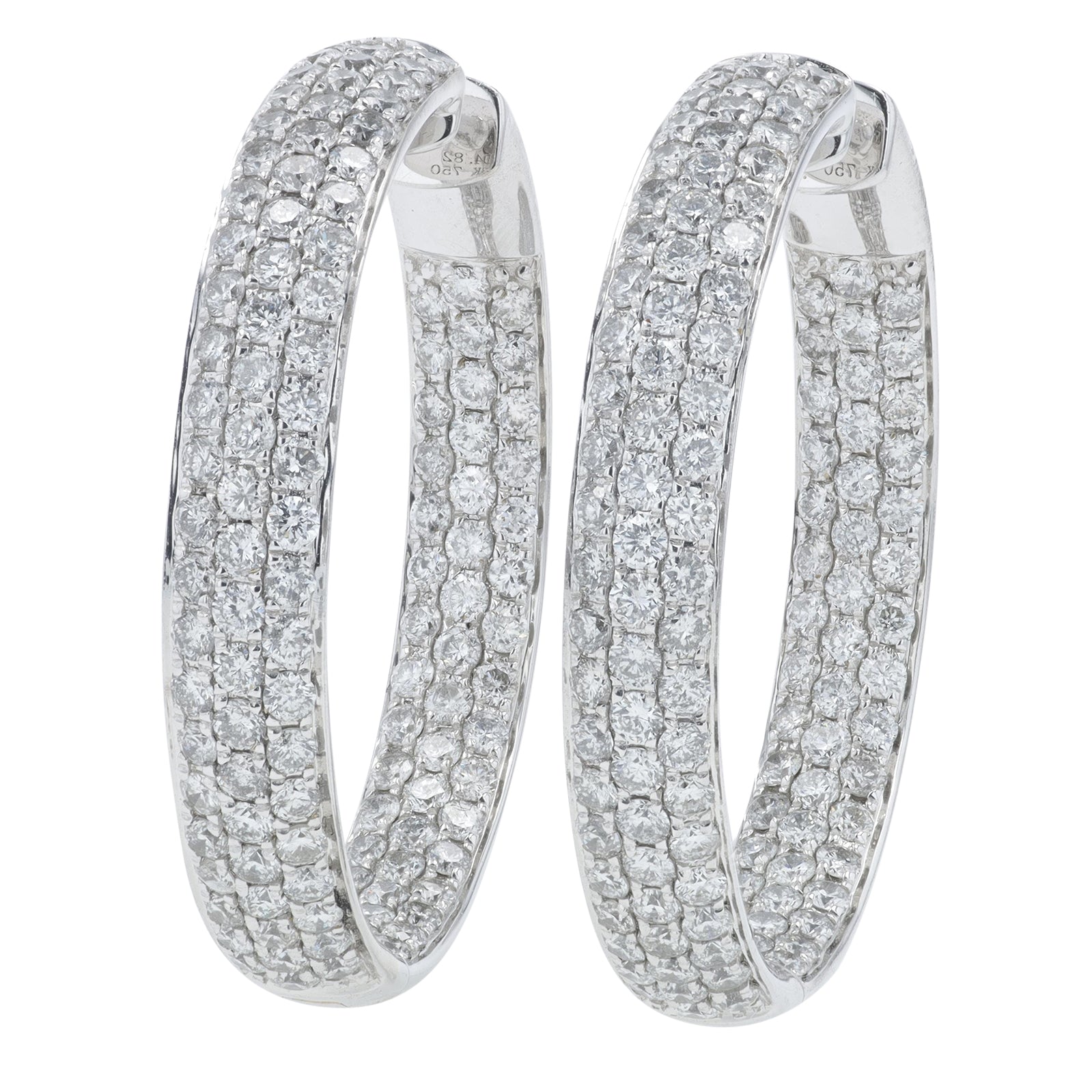 18K WG 4.82 CT Diamond Inside-Out Hoops