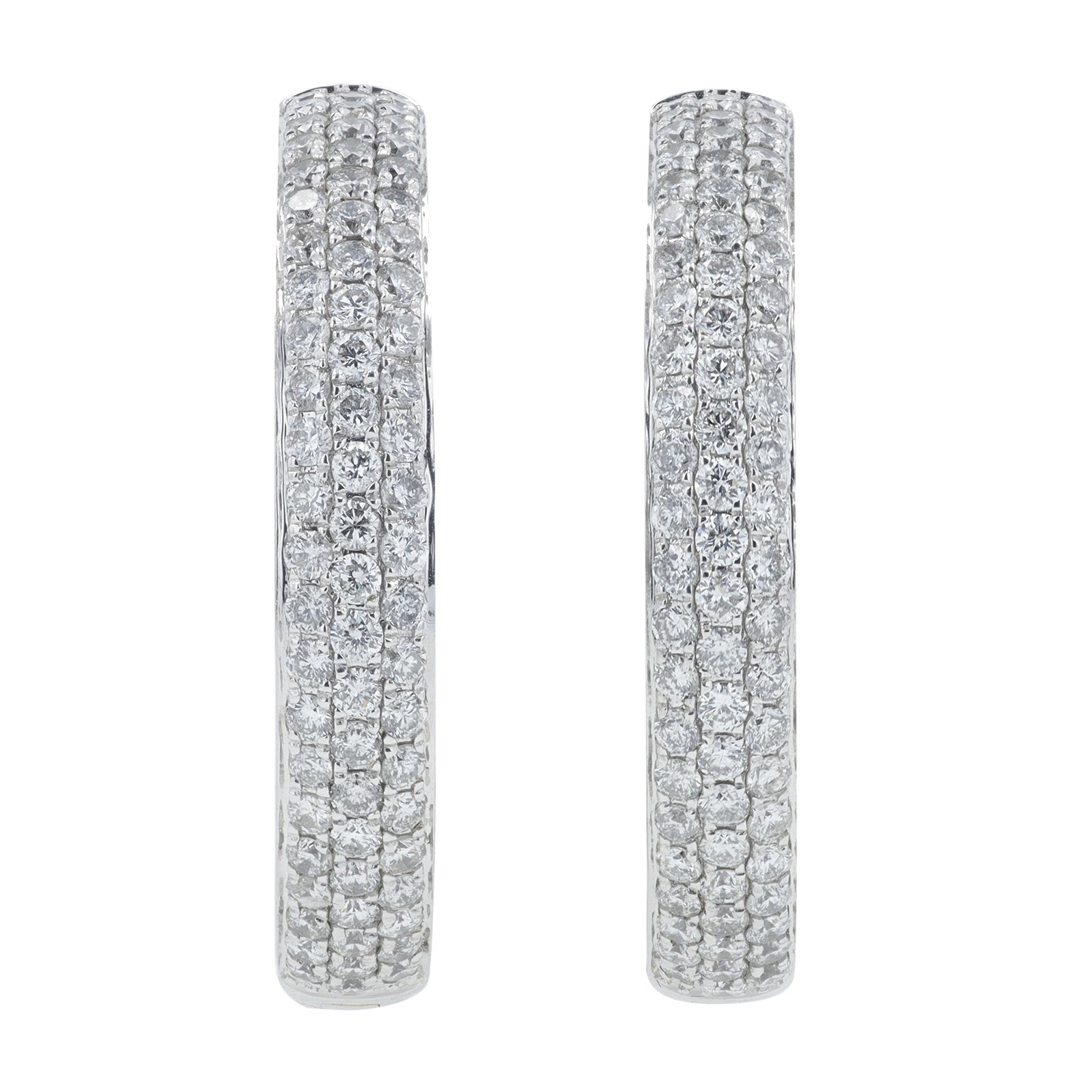18K WG 4.82 CT Diamond Inside-Out Hoops