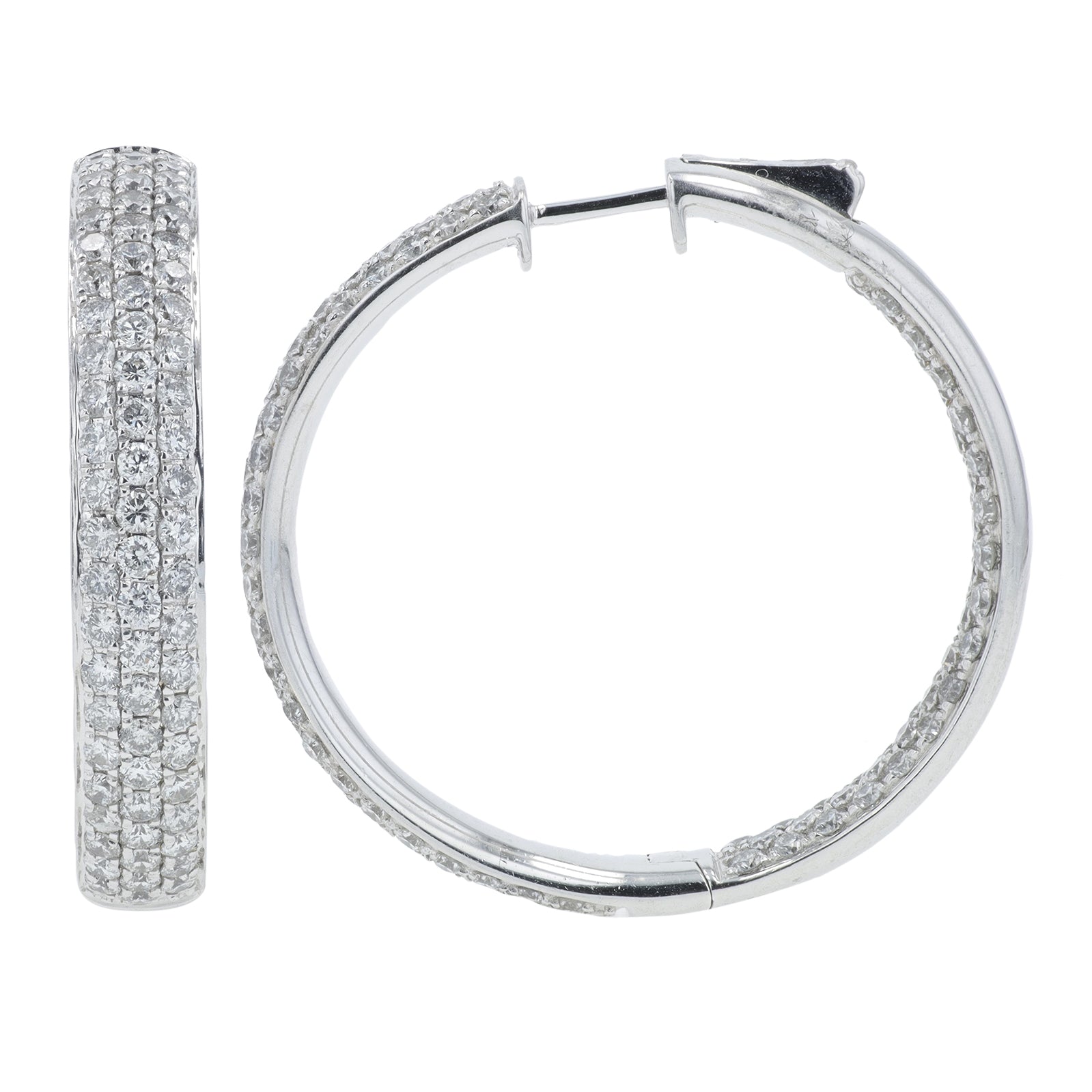 18K WG 4.82 CT Diamond Inside-Out Hoops