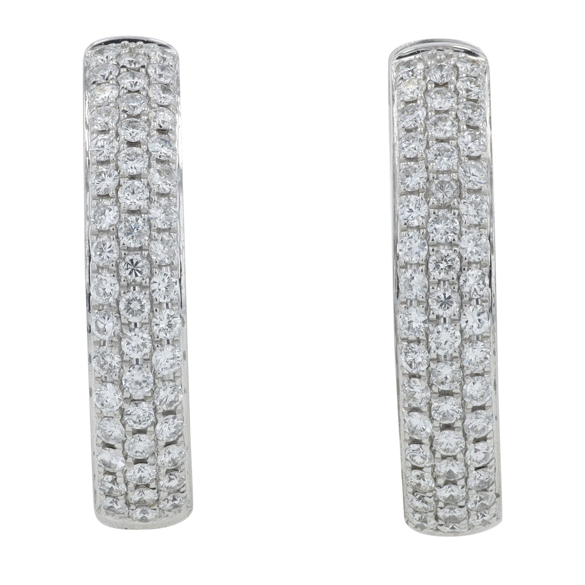 14K WG 2.49 CT Diamond Inside-Out Hoops