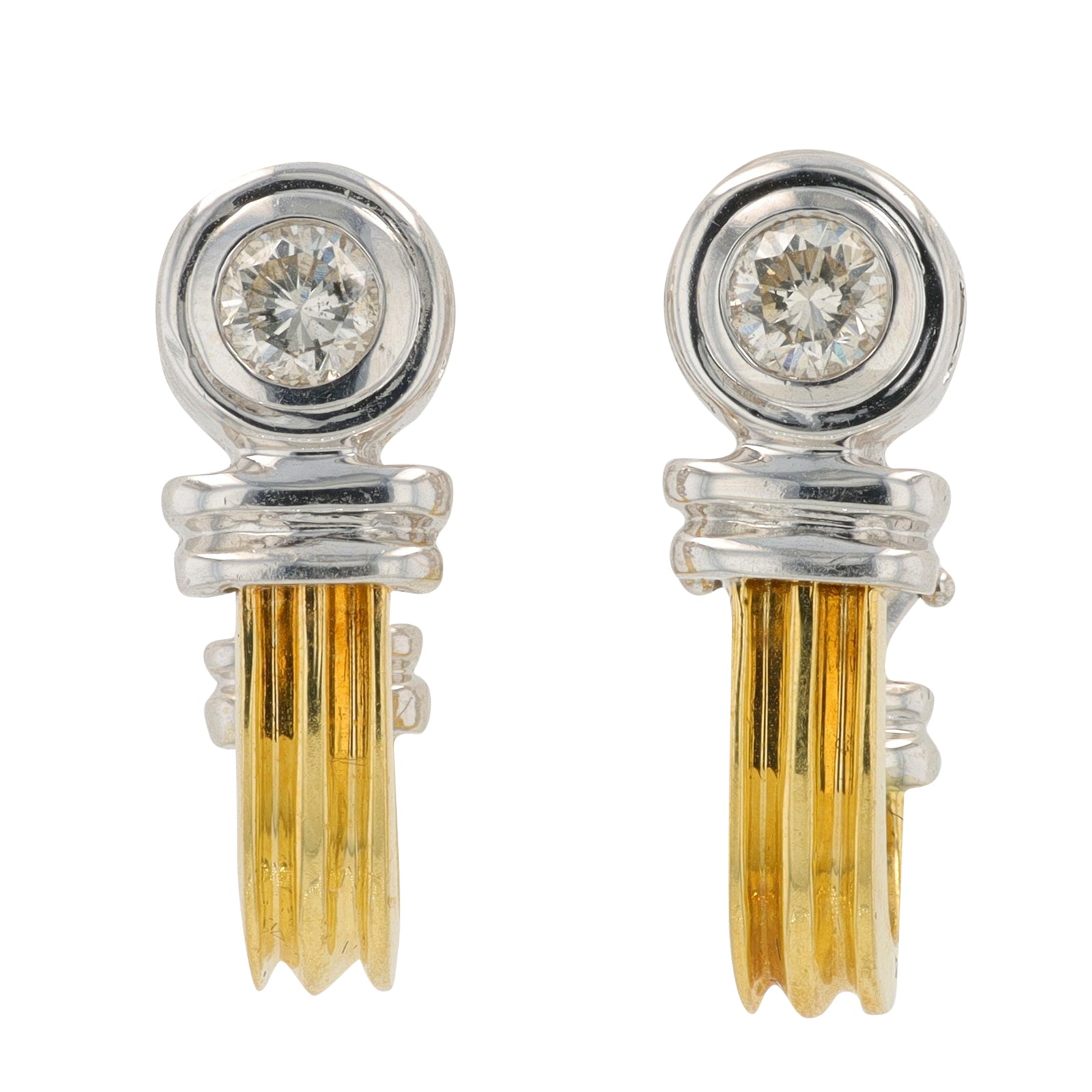 14K TT .50 CT Diamond Earrings