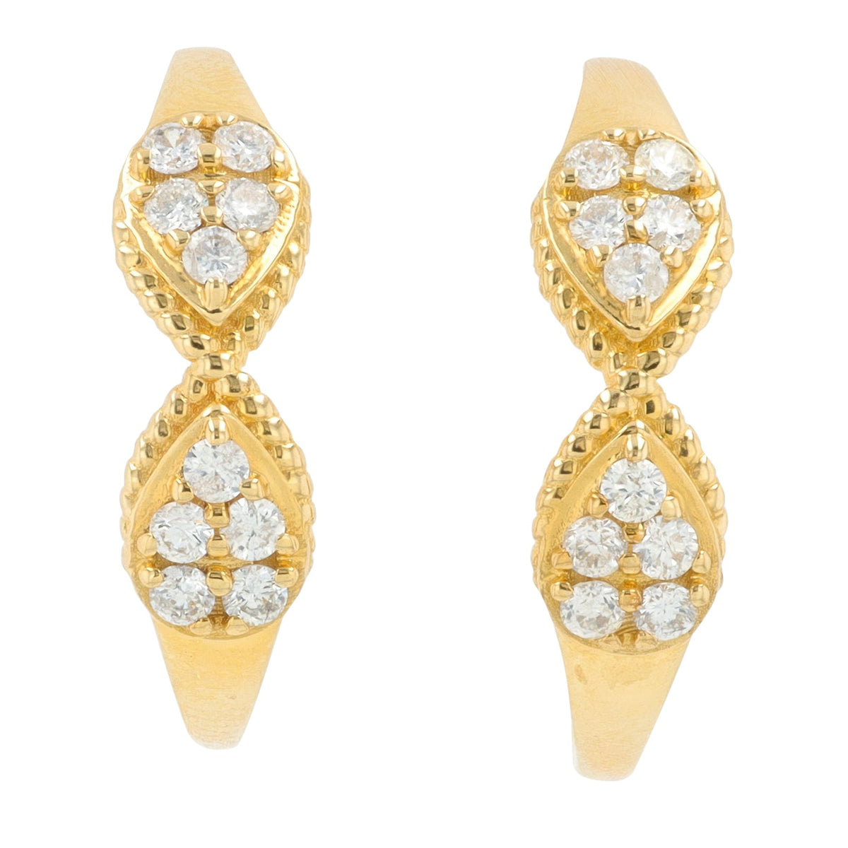 14K YG .60 CT Diamond C-Hoops