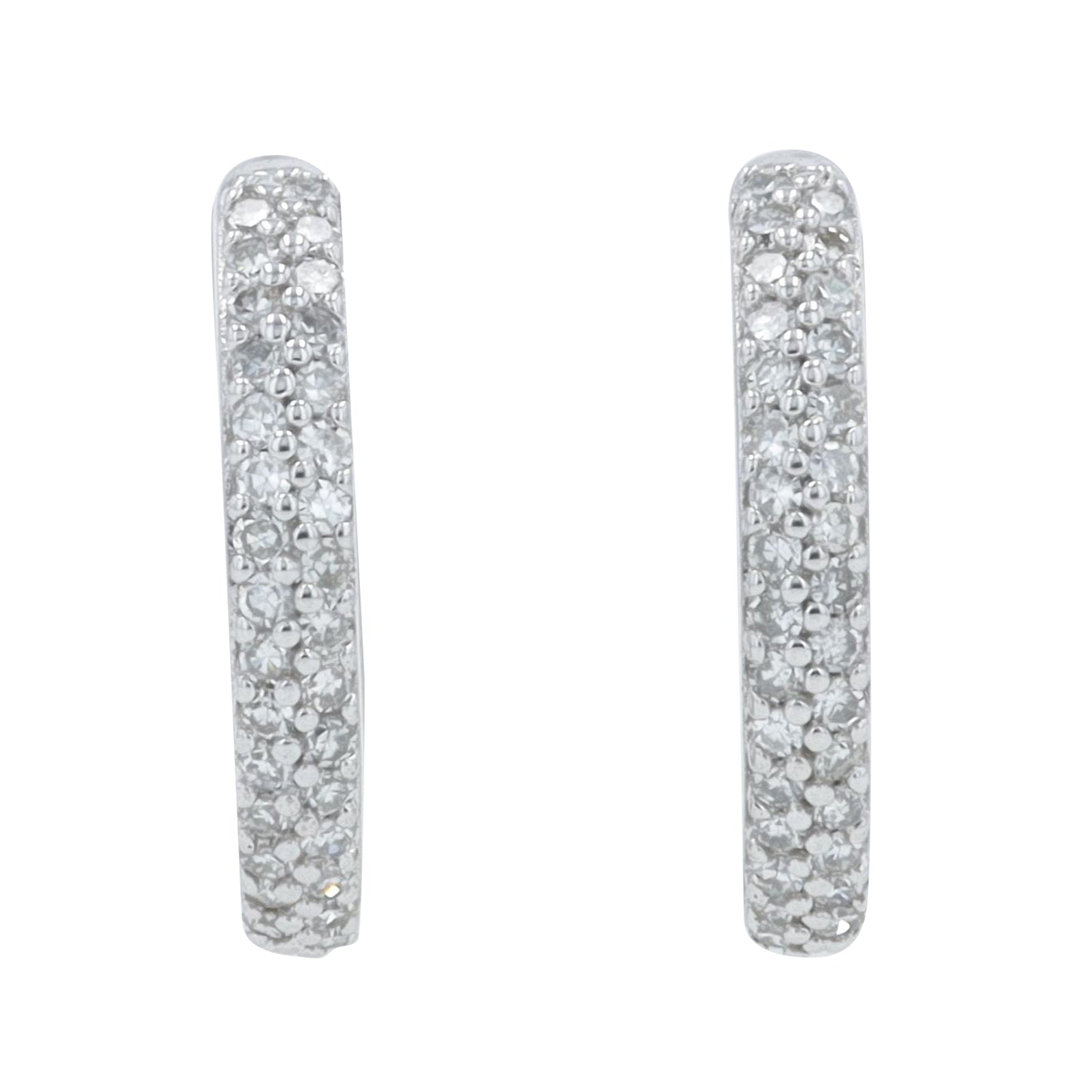 10K WG .20 CT Diamond Hoops
