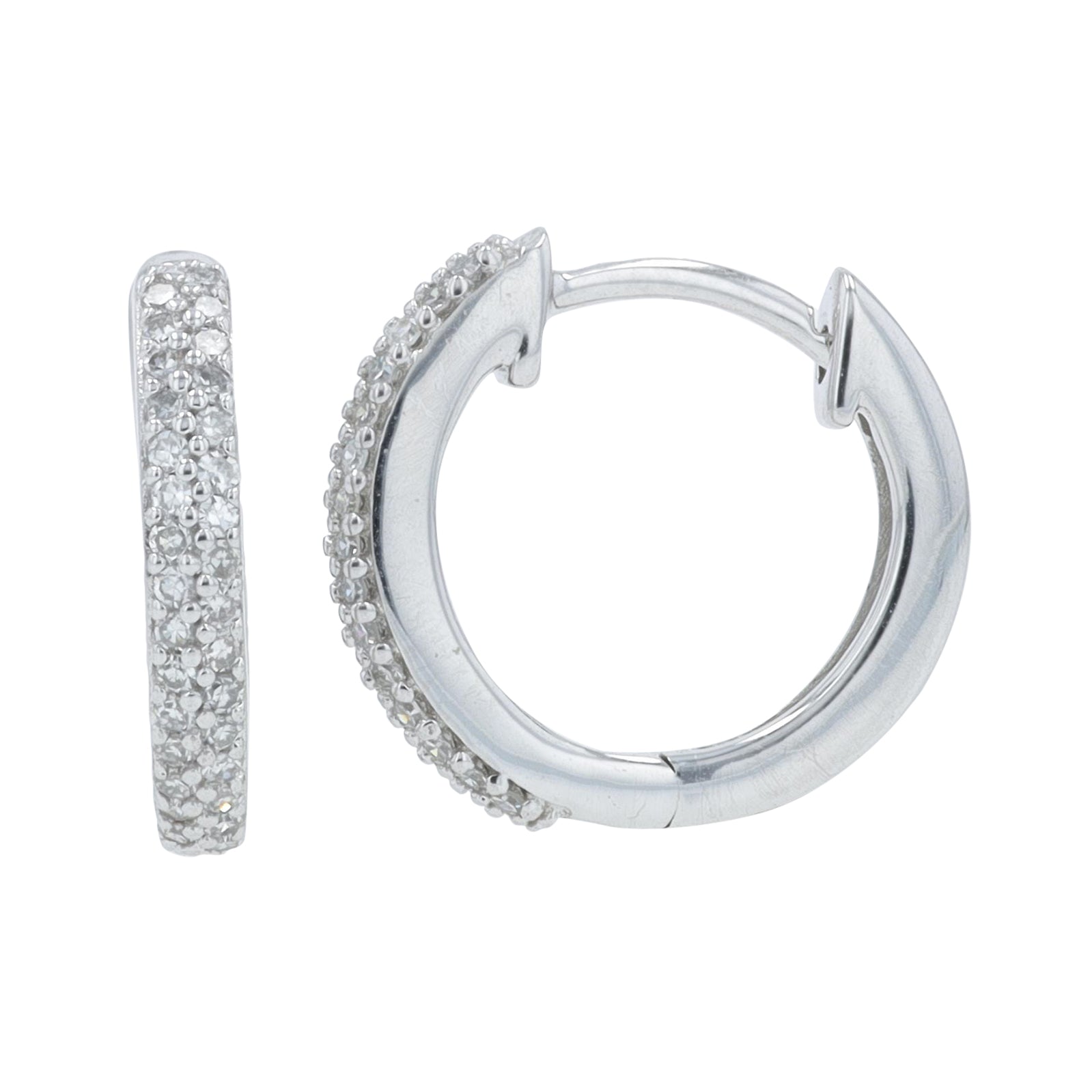 10K WG .20 CT Diamond Hoops