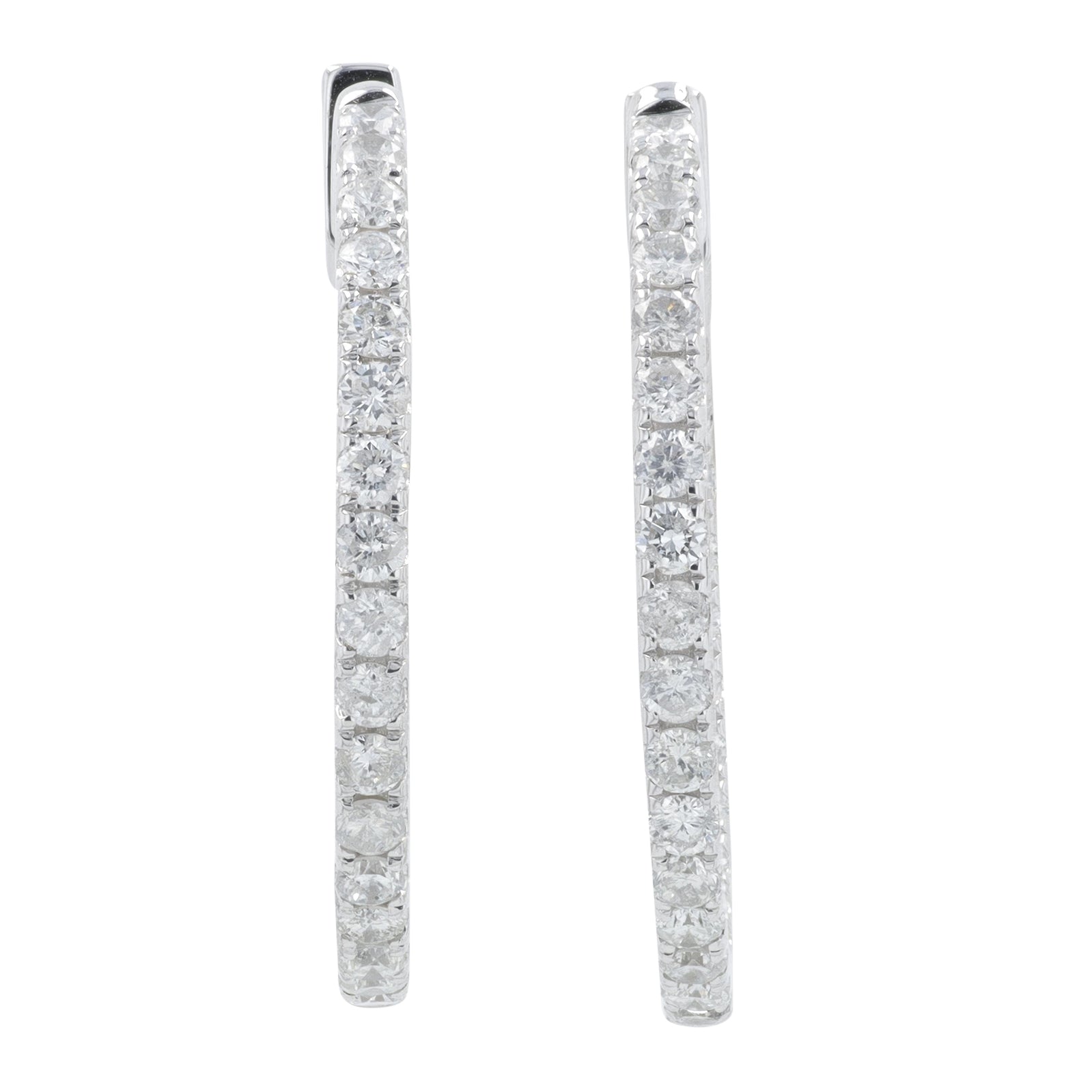 14K WG 1.30 CT Diamond Inside-Out Hoops